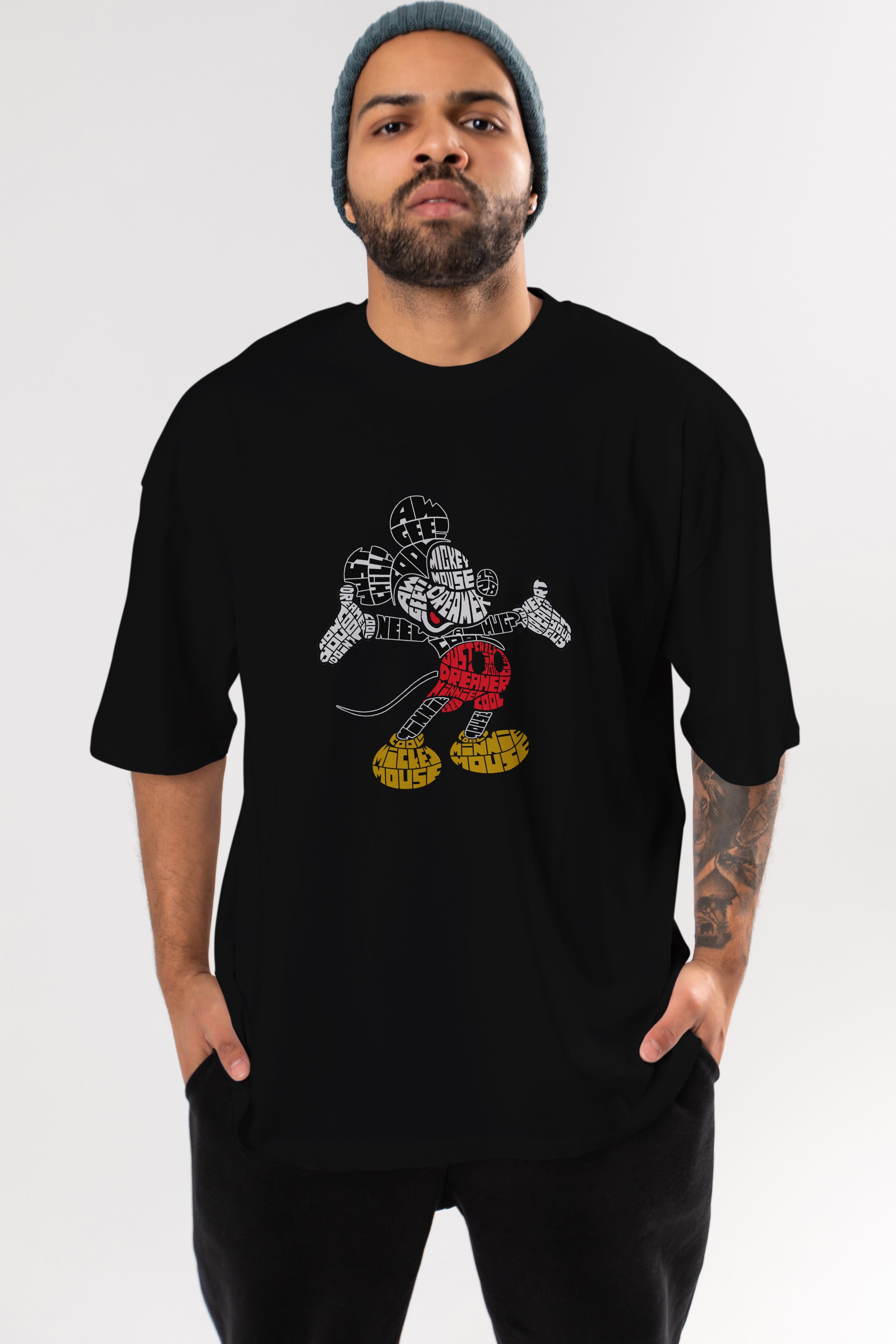 Mickey Ön Baskılı Oversize t-shirt %100 pamuk Erkek Kadın Unisex