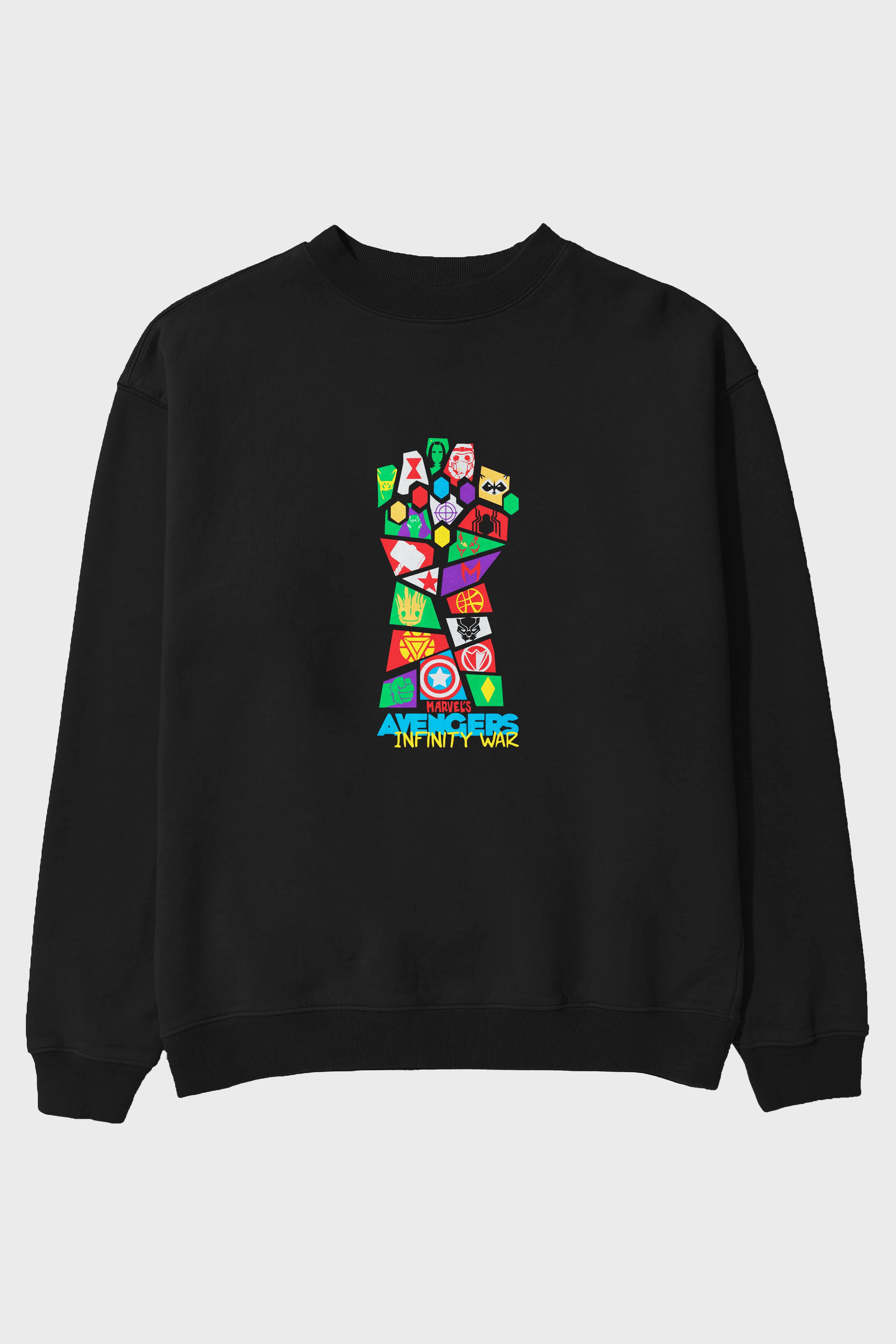 The Avengers Ön Baskılı Oversize Sweatshirt Erkek Kadın Unisex