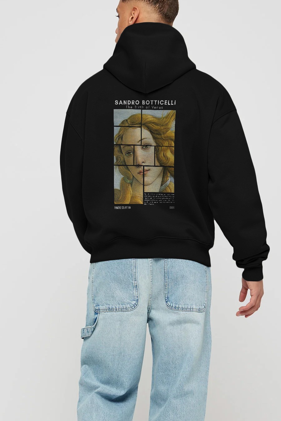 Sandro Botticelli Arka Baskılı Hoodie Oversize Kapüşonlu Sweatshirt Erkek Kadın