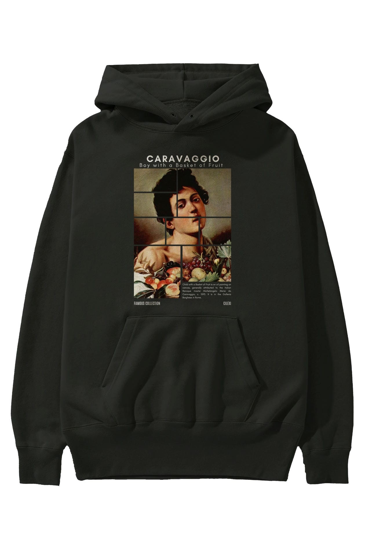 Caravaggio Boy ön Baskılı Hoodie Oversize Kapüşonlu Sweatshirt Erkek Kadın