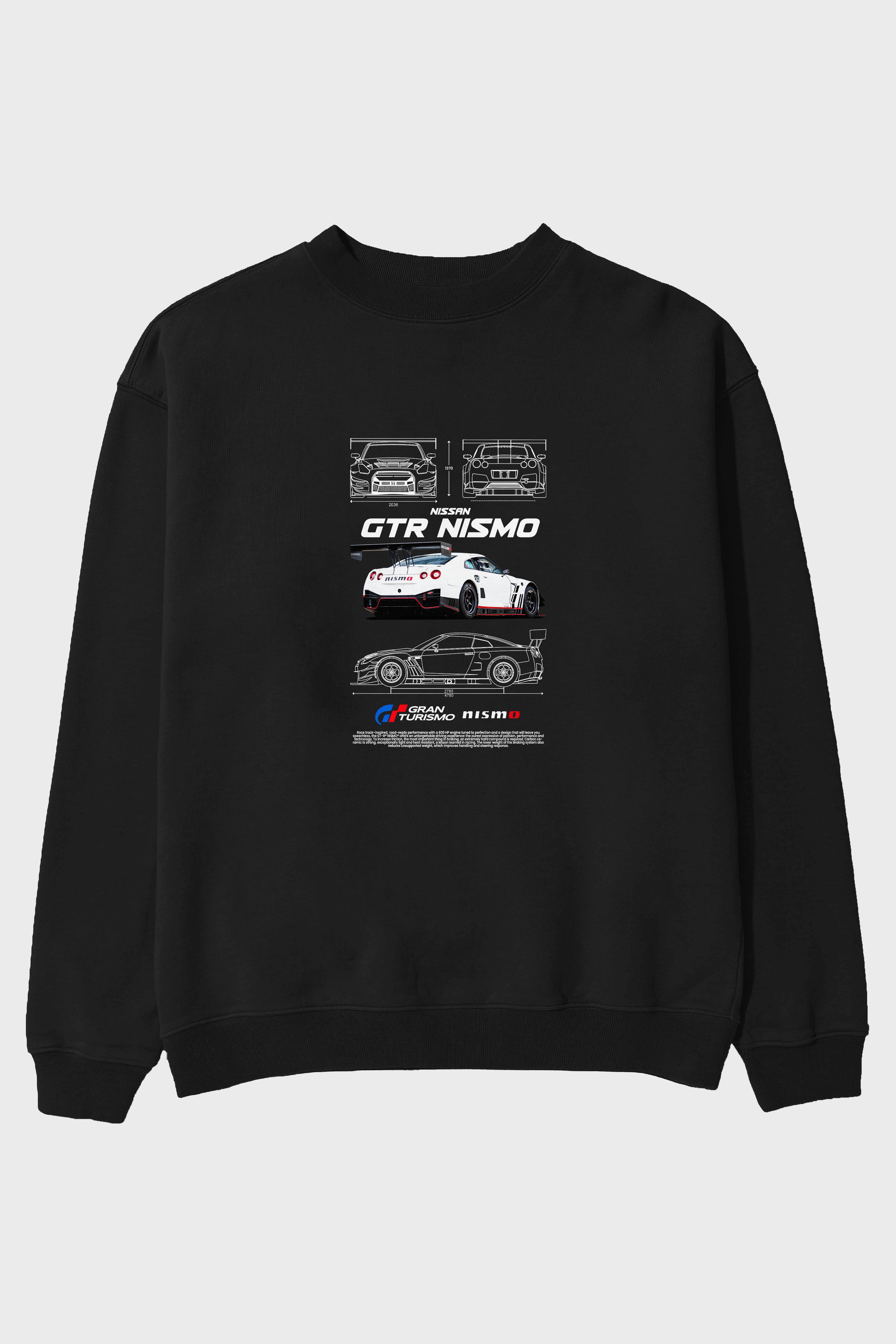 nissan nismo GTR Ön Baskılı Anime Oversize Sweatshirt Erkek Kadın Unisex