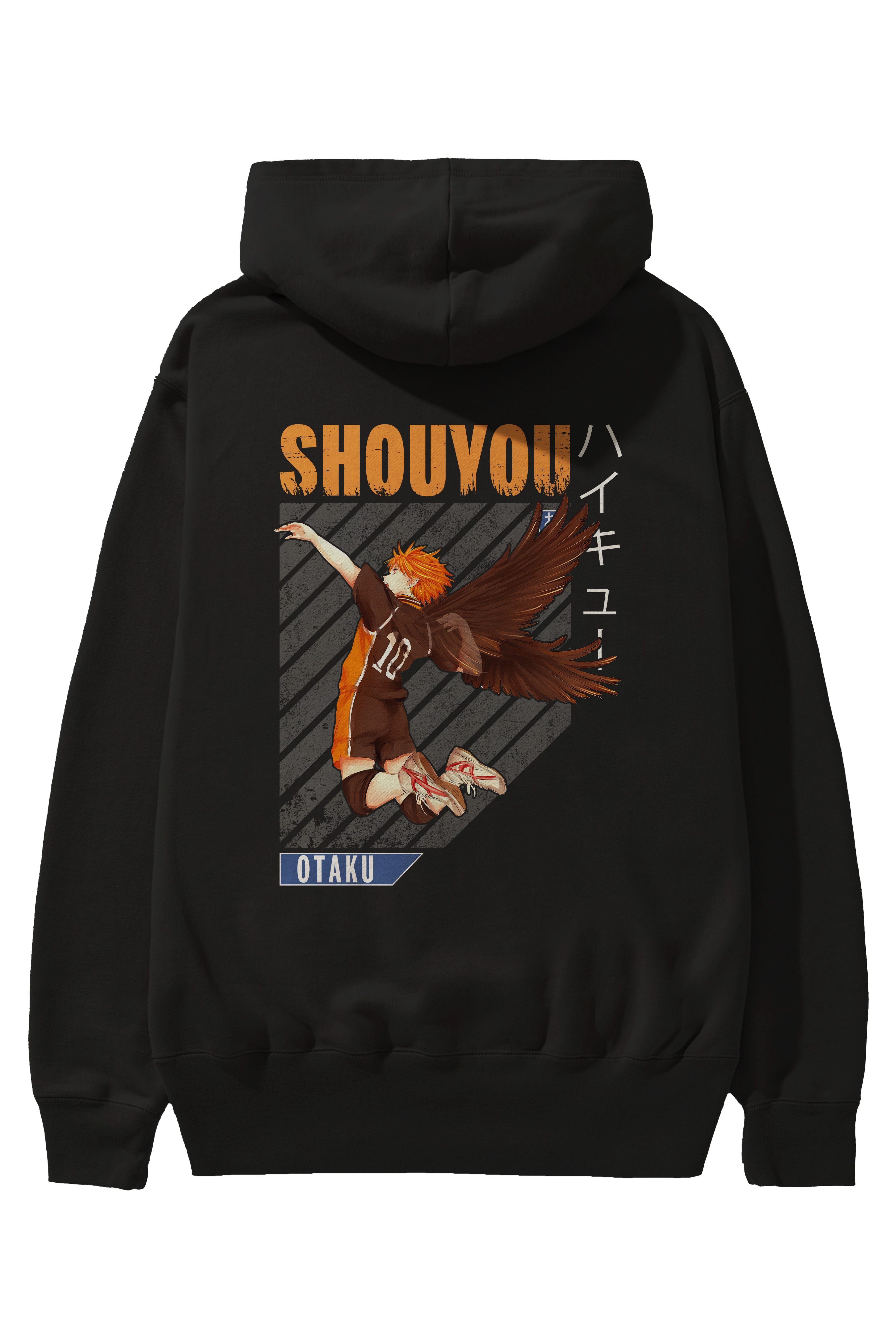 Shouyou Hinata 10 Anime Arka Baskılı Hoodie Oversize Kapüşonlu Sweatshirt Erkek Kadın Unisex