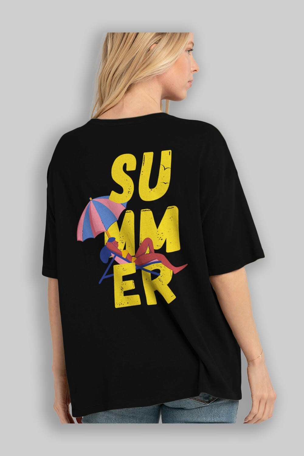 Summer Yazılı Arka Baskılı Oversize t-shirt Erkek Kadın Unisex