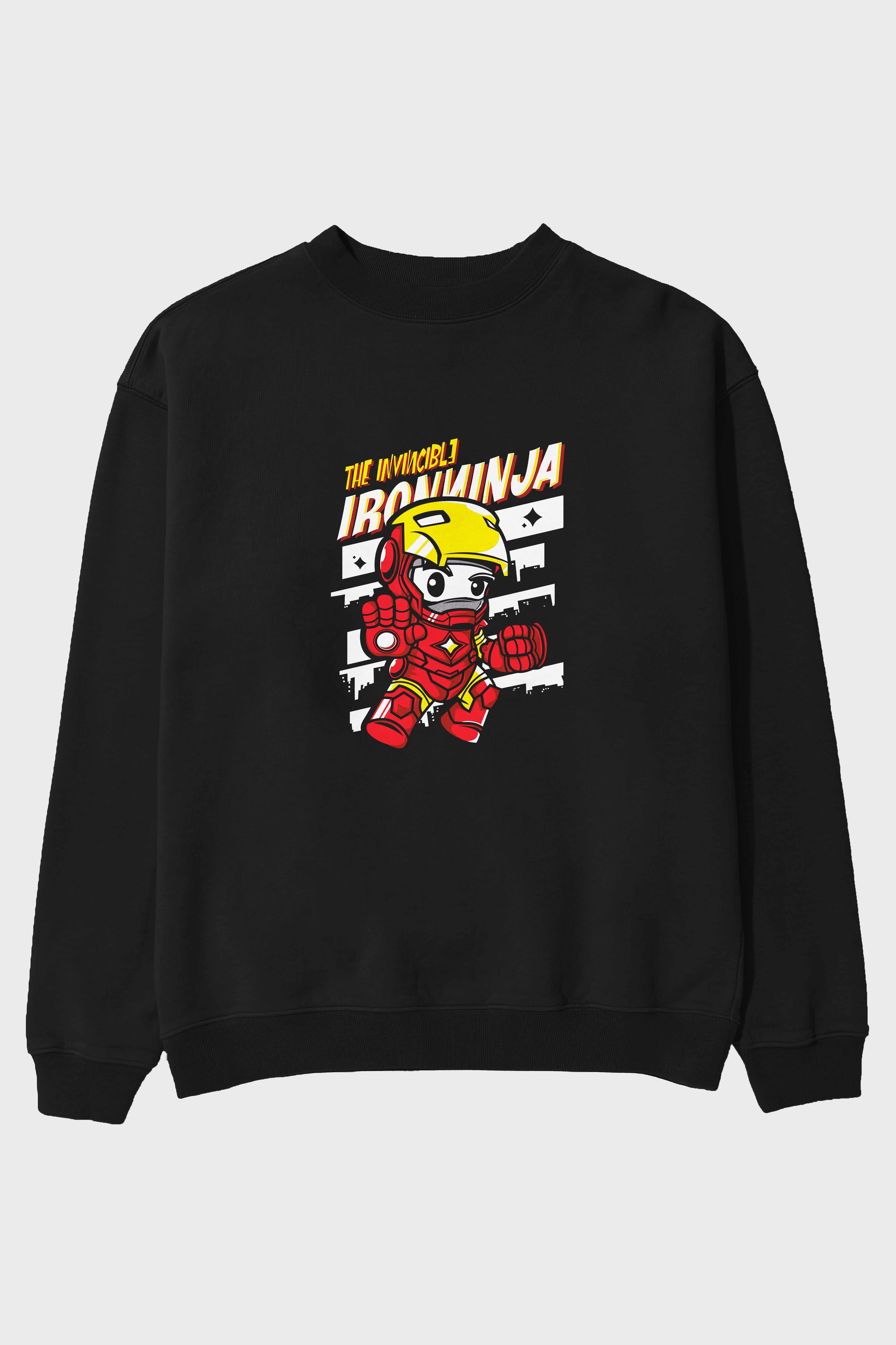 iron ninja Ön Baskılı Oversize Sweatshirt Erkek Kadın Unisex