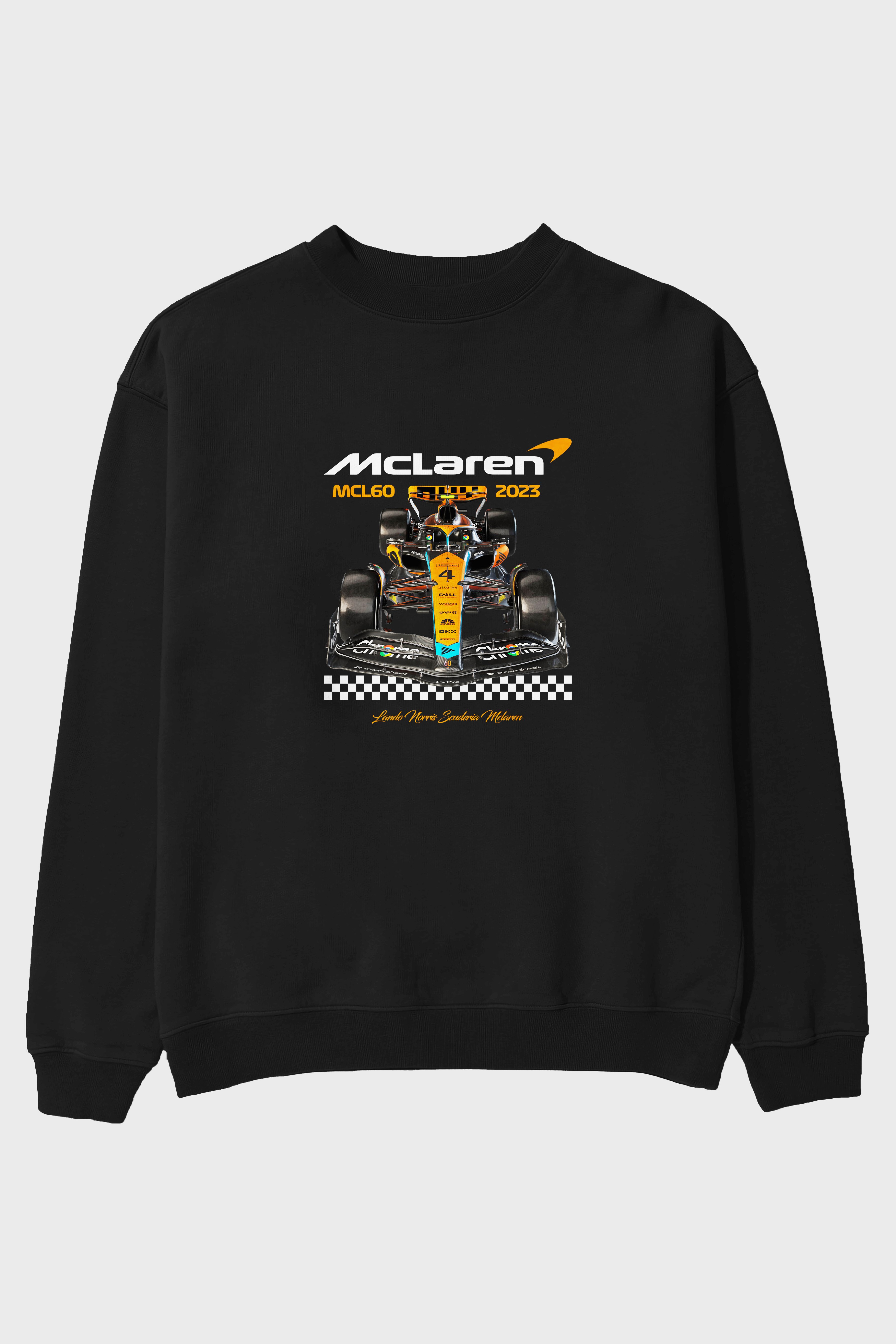 MCLAREN F1 Ön Baskılı Anime Oversize Sweatshirt Erkek Kadın Unisex