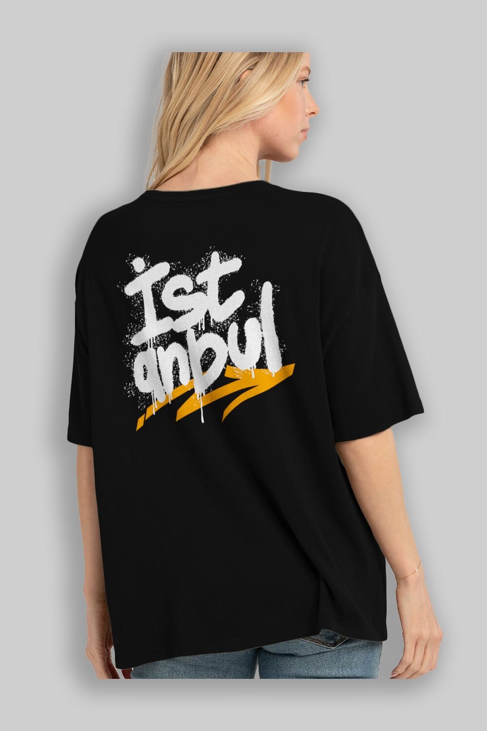 istanbul Yazılı Arka Baskılı Oversize t-shirt Erkek Kadın Unisex