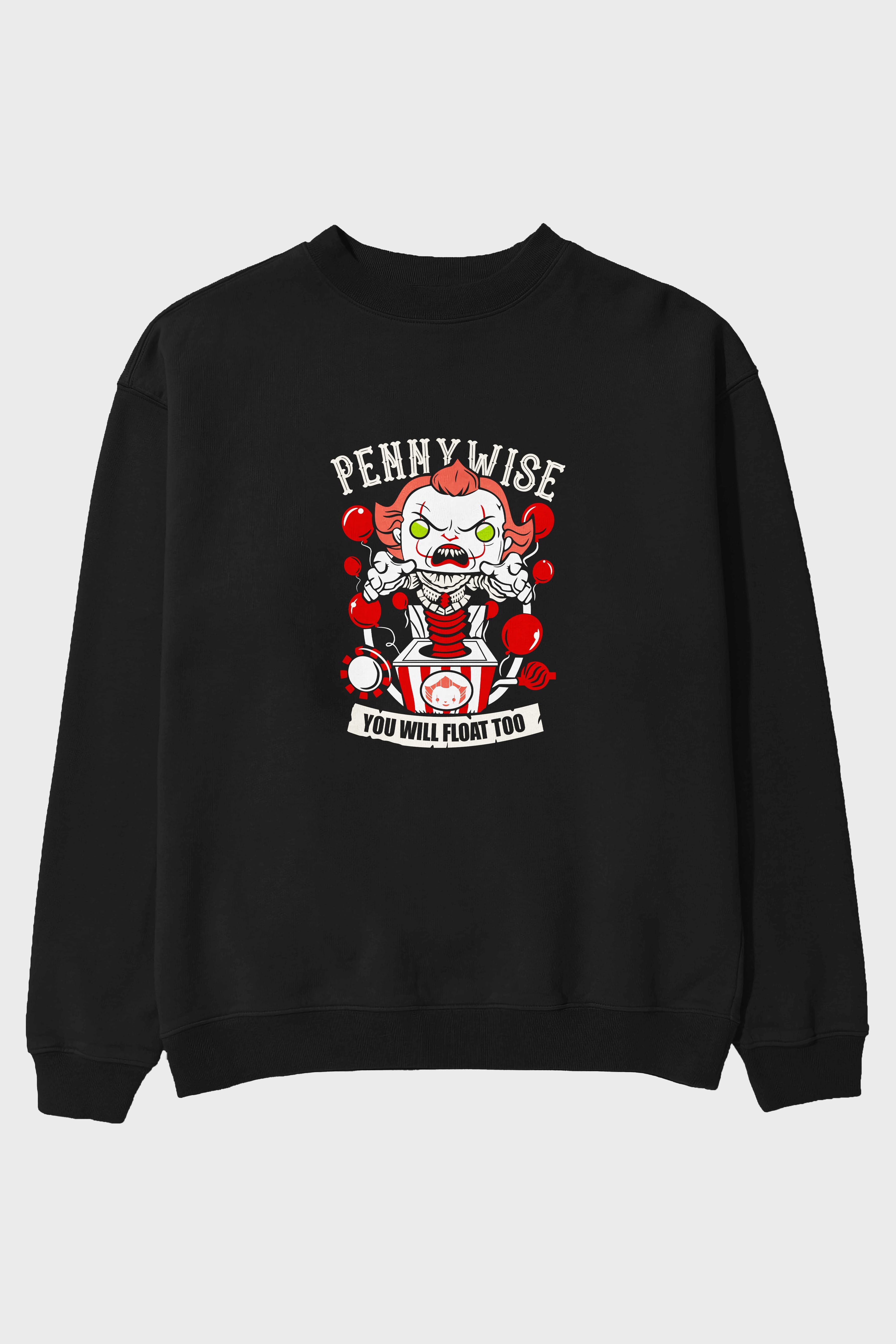 Pennywise Ön Baskılı Oversize Sweatshirt Erkek Kadın Unisex