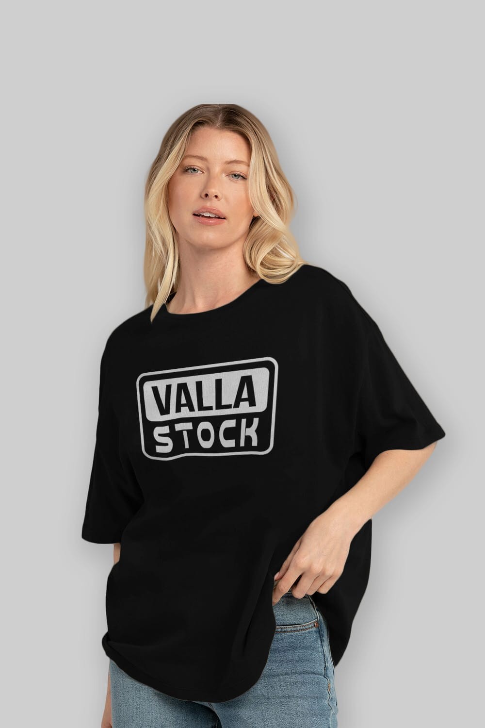 Valla Stock Ön Baskılı Oversize t-shirt %100 pamuk Erkek Kadın Unisex