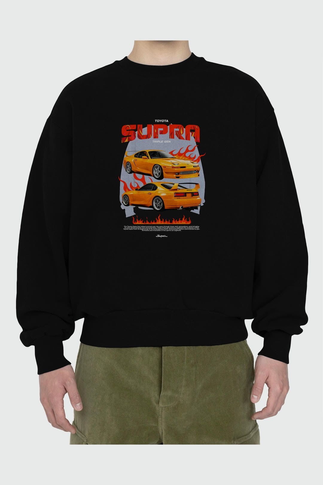 TOYOTA SUPRA 3GEN Ön Baskılı Anime Oversize Sweatshirt Erkek Kadın Unisex