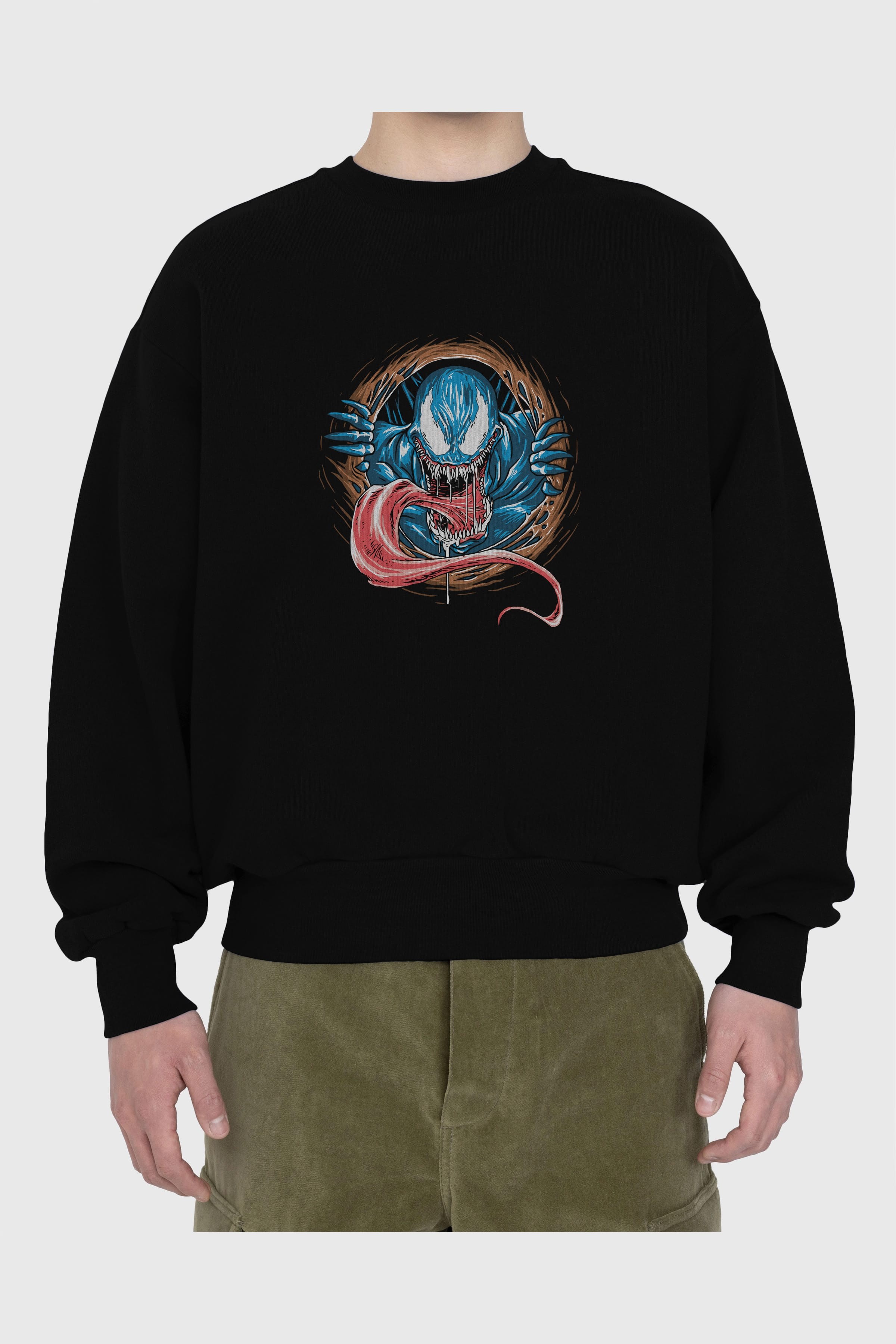 Venom (7) Ön Baskılı Oversize Sweatshirt Erkek Kadın Unisex