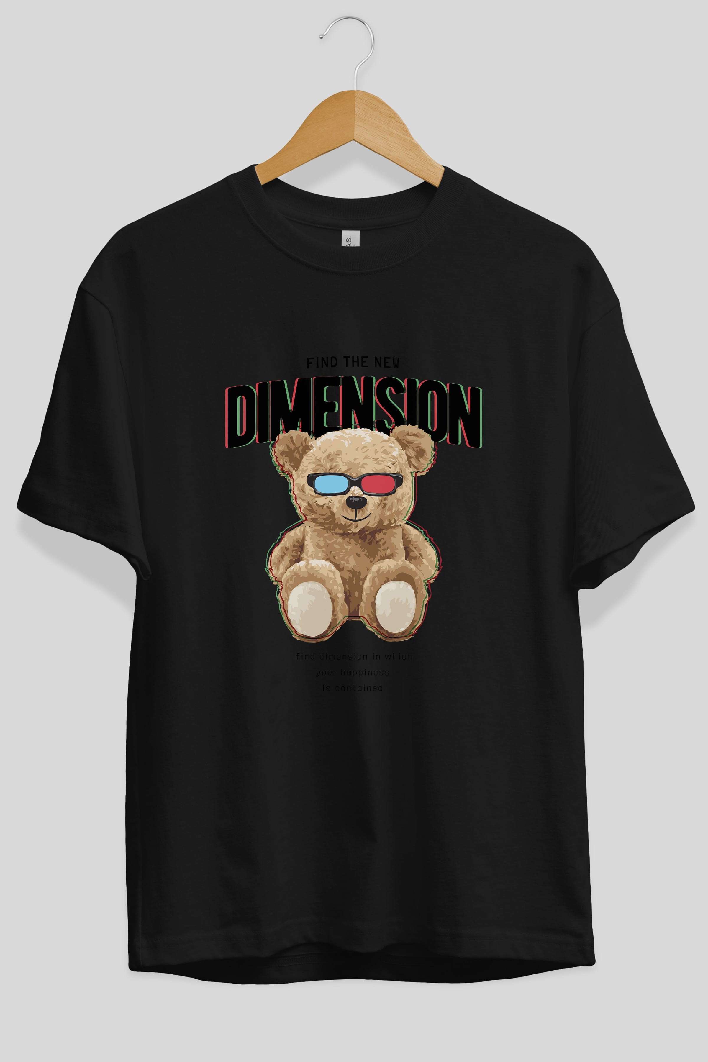 Teddy Bear Dimension Ön Baskılı Oversize t-shirt Erkek Kadın Unisex %100 Pamuk