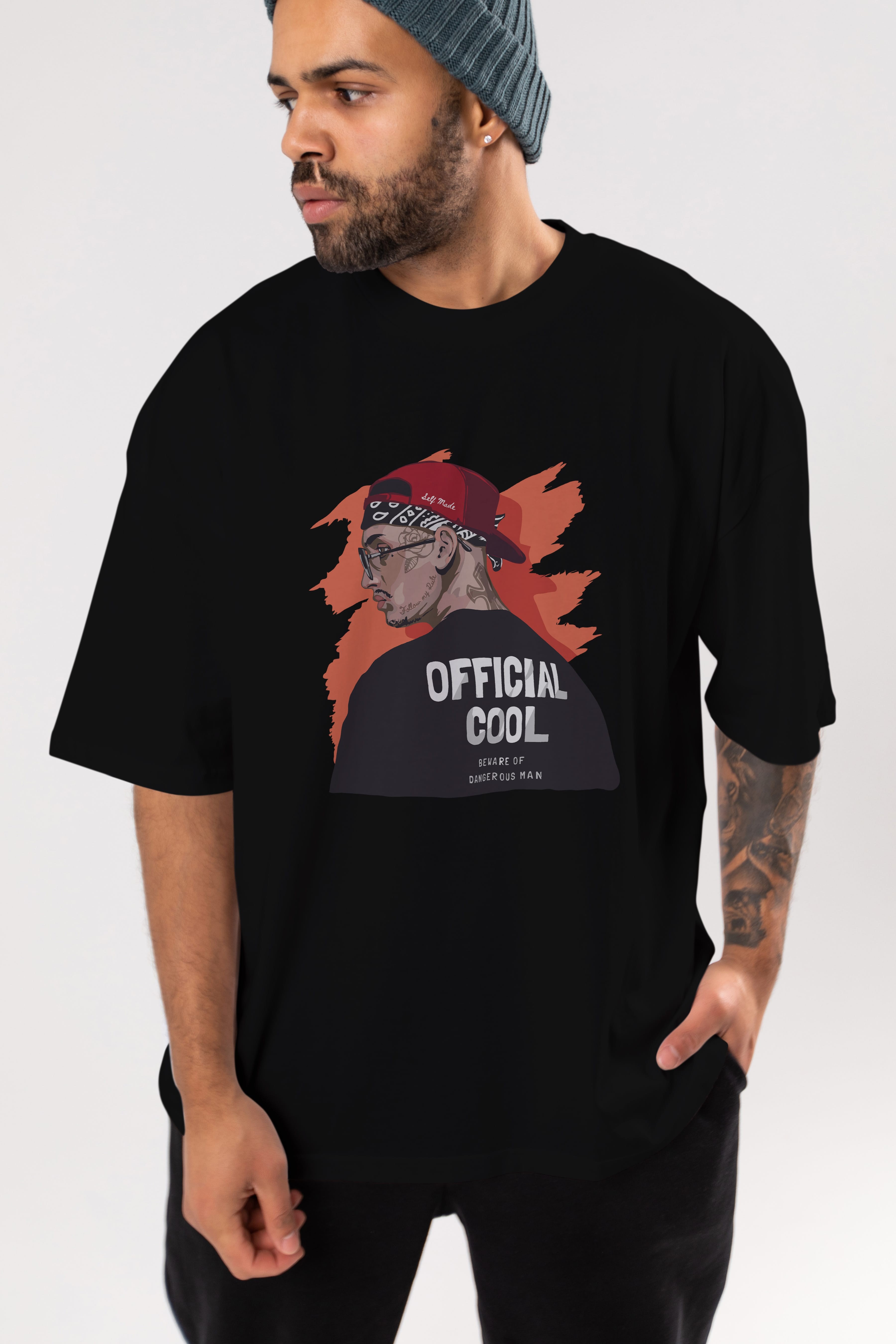 Official Cool Ön Baskılı Oversize t-shirt Erkek Kadın Unisex