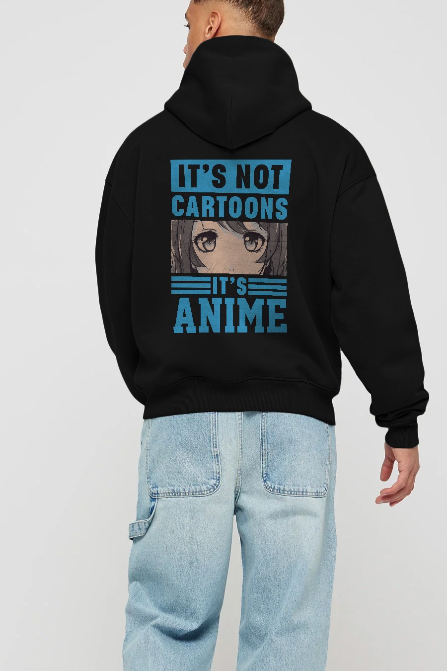 Its Anime Anime Arka Baskılı Hoodie Oversize Kapüşonlu Sweatshirt Erkek Kadın Unisex