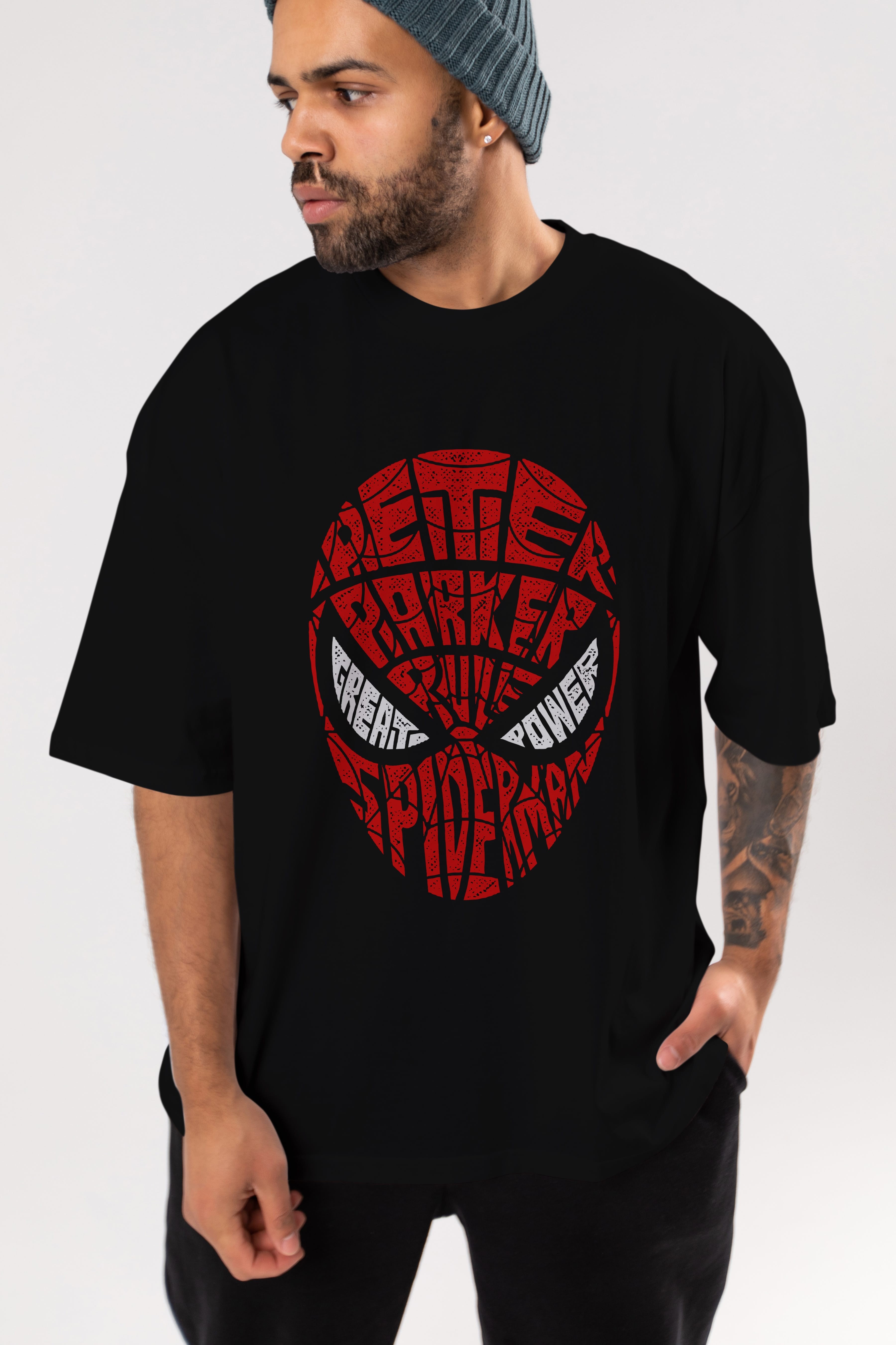 Spiderman Ön Baskılı Oversize t-shirt %100 pamuk Erkek Kadın Unisex