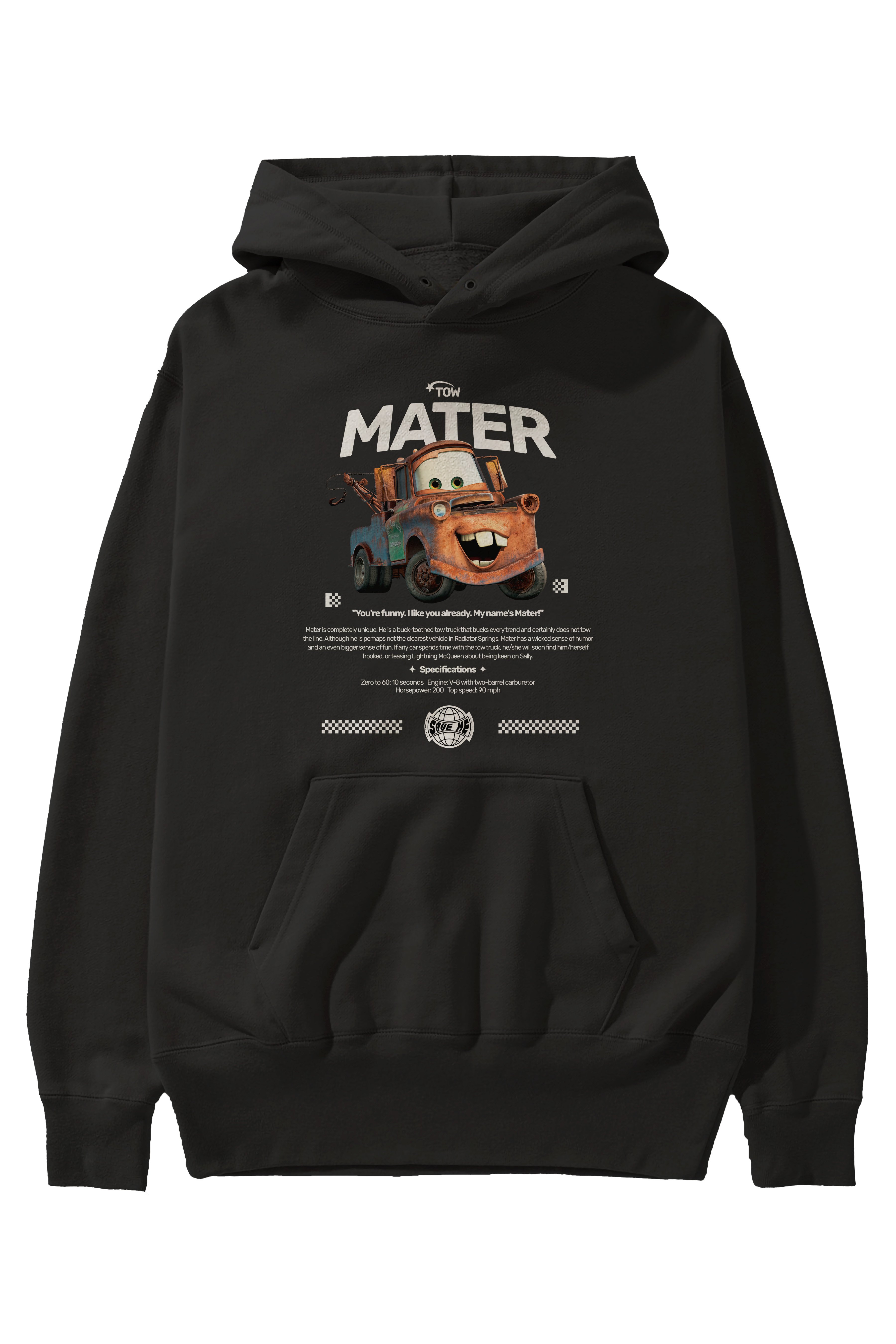 tow mater Ön Baskılı Hoodie Oversize Kapüşonlu Sweatshirt Erkek Kadın Unisex