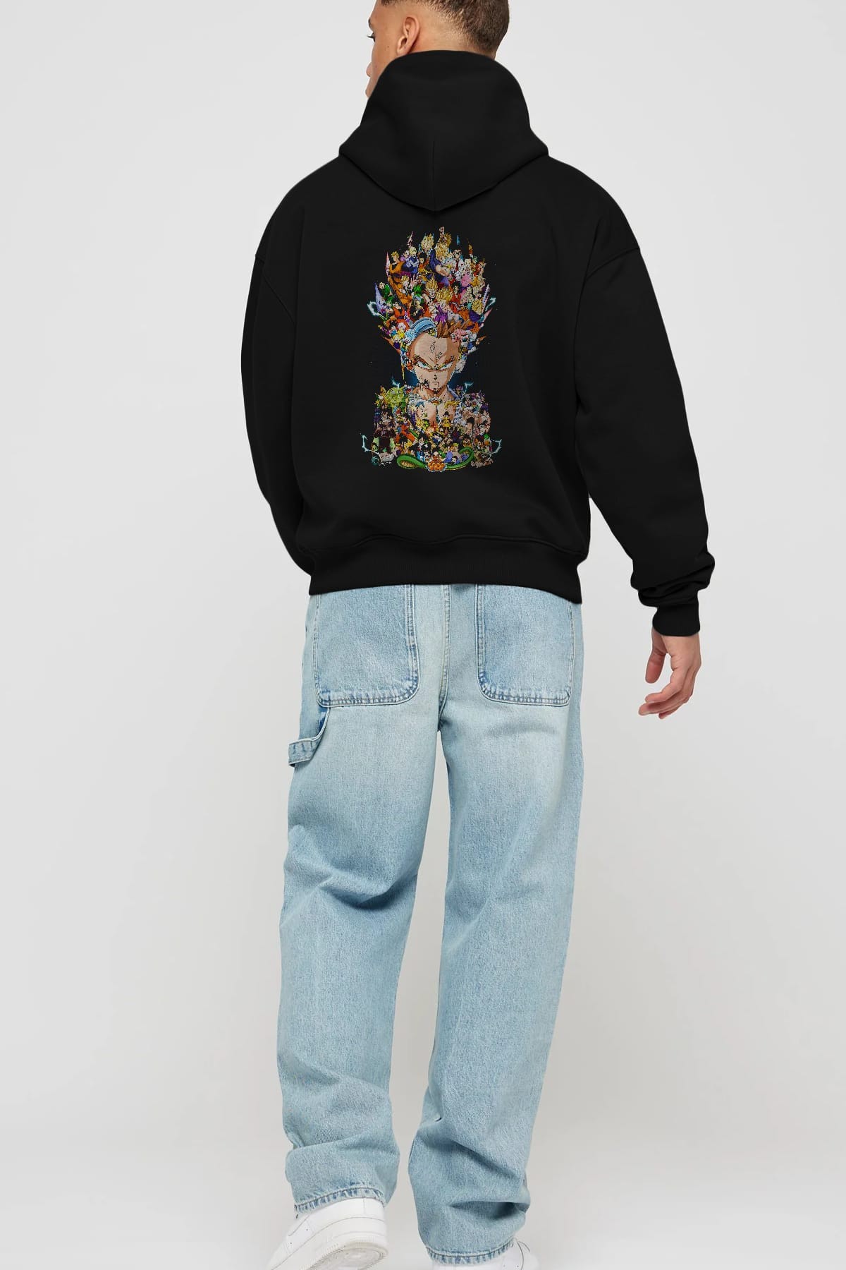 DRAGON BALL ART (2) Anime Arka Baskılı Hoodie Oversize Kapüşonlu Sweatshirt Erkek Kadın Unisex