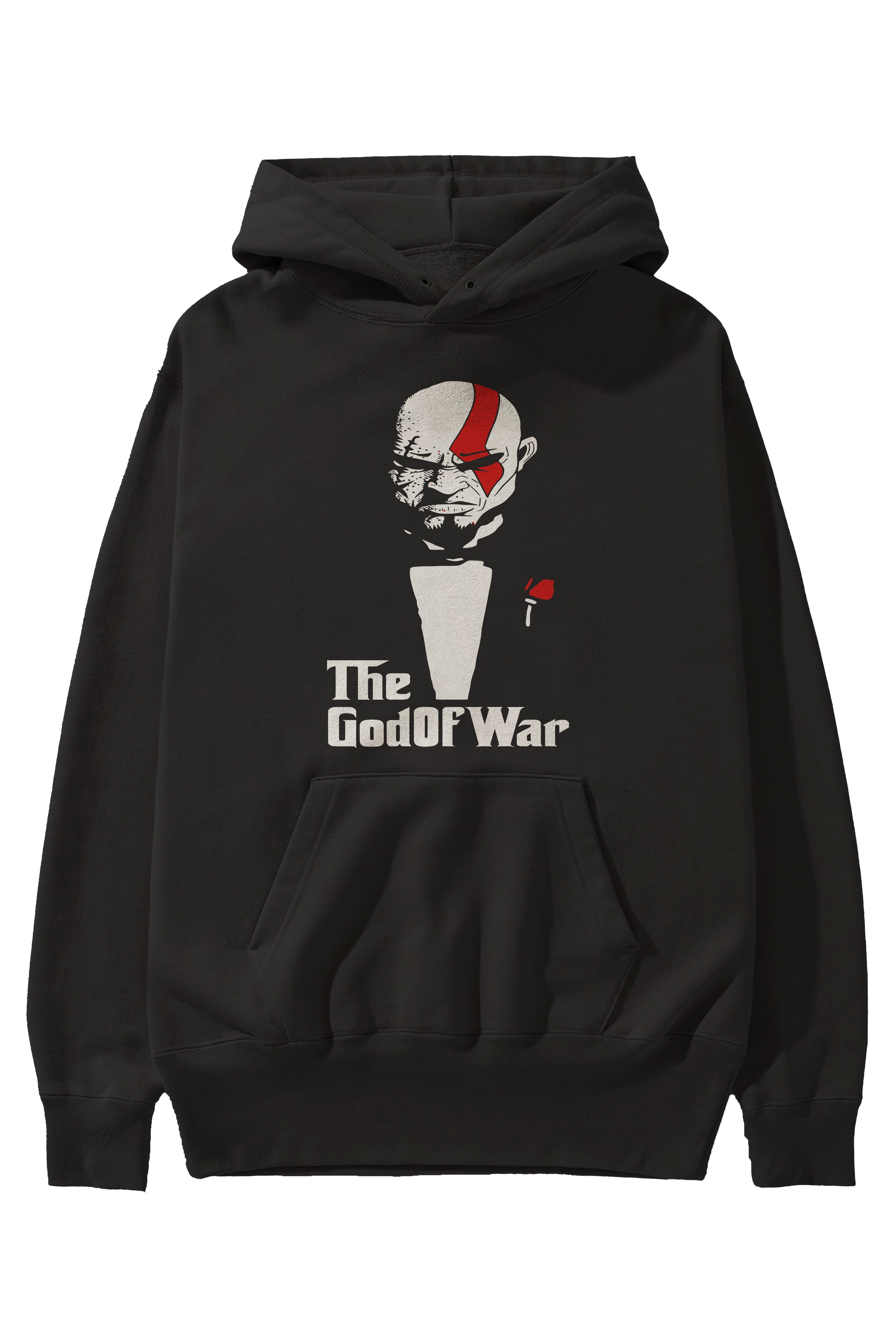 The God of War Ön Baskılı Hoodie Oversize Kapüşonlu Sweatshirt Erkek Kadın Unisex