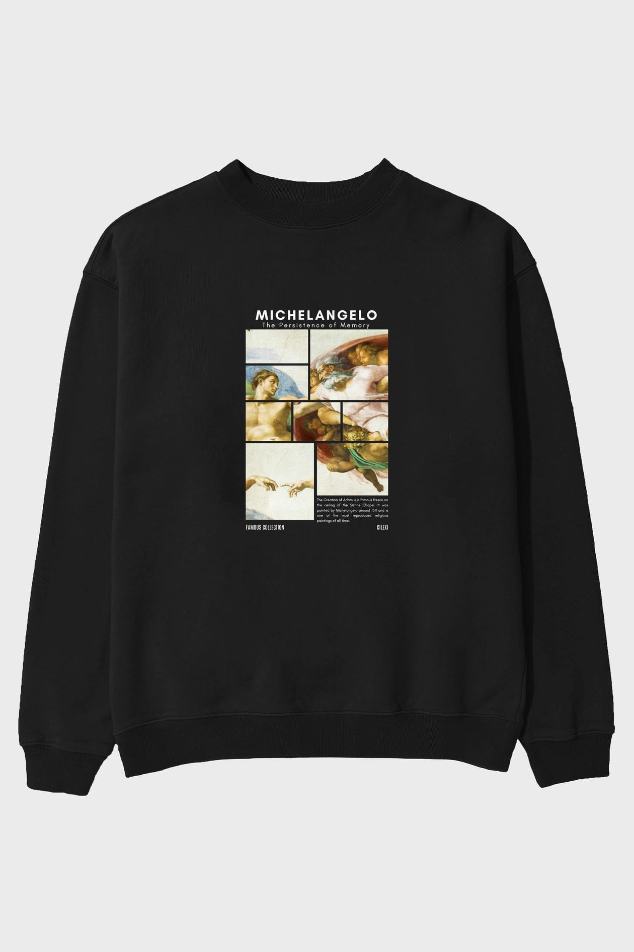 Michelangelo ön Baskılı Oversize Sweatshirt Erkek Kadın Unisex