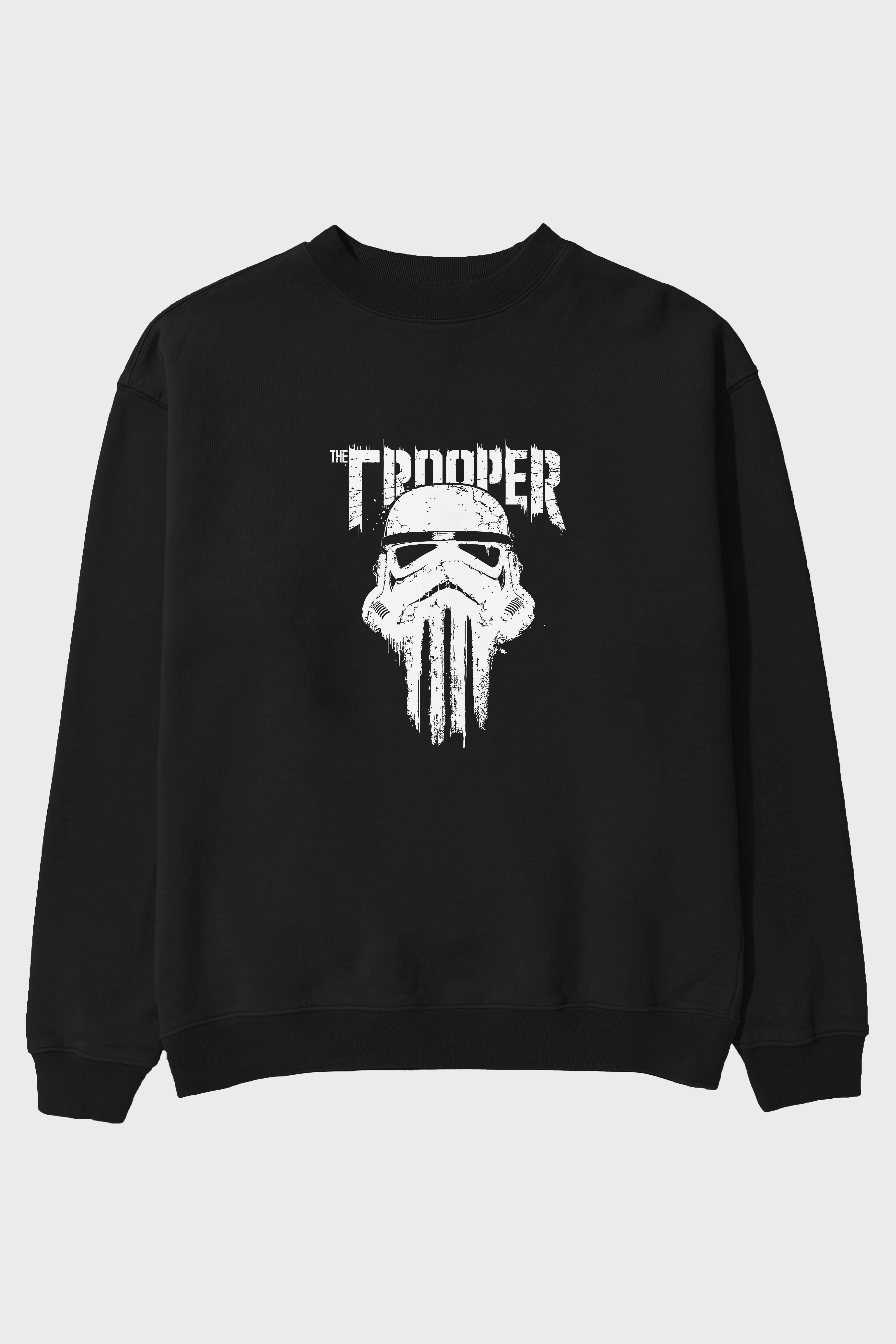 The Trooper Ön Baskılı Oversize Sweatshirt Erkek Kadın Unisex