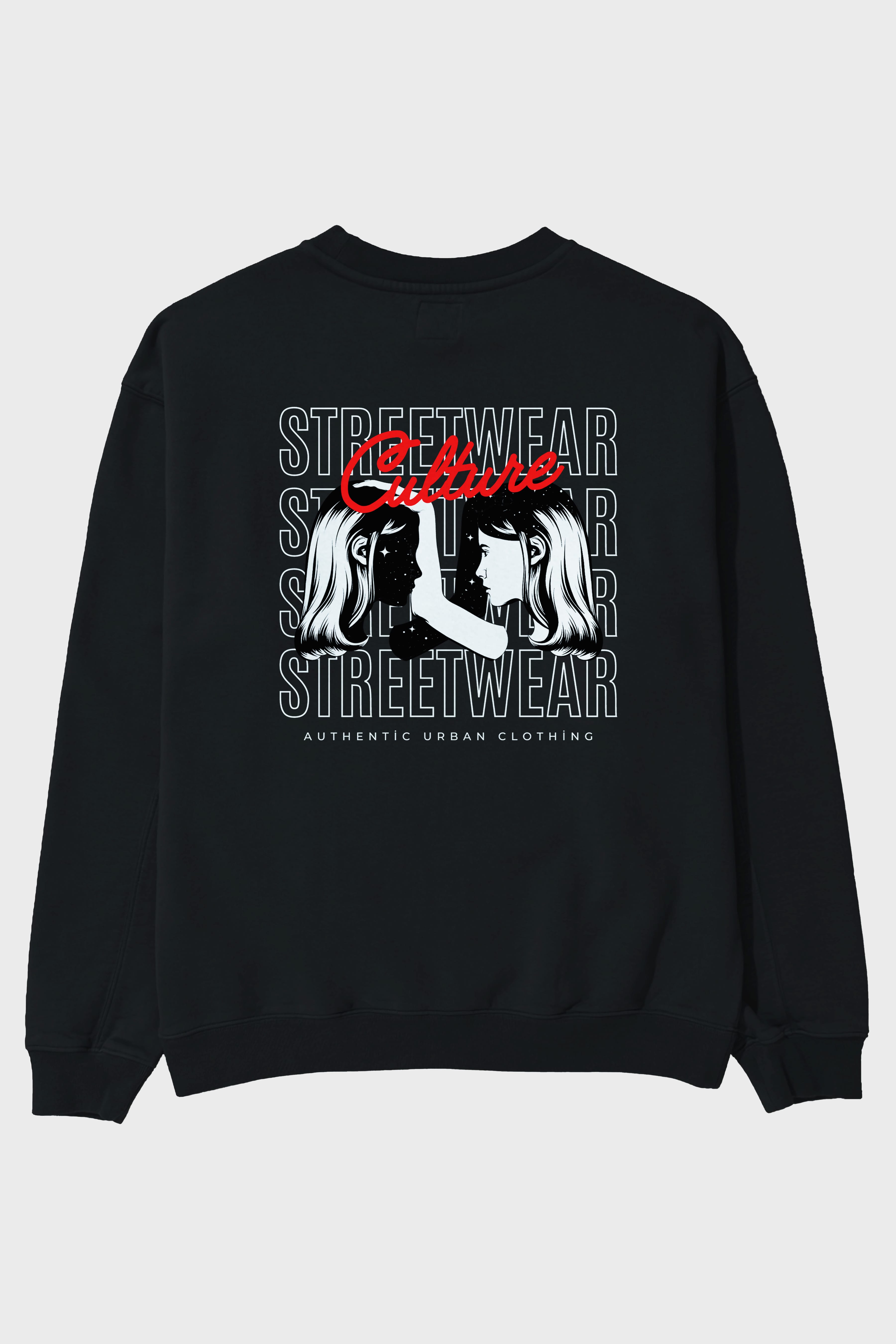 Culture Streetwear Yazılı Arka Baskılı Oversize Sweatshirt Erkek Kadın Unisex