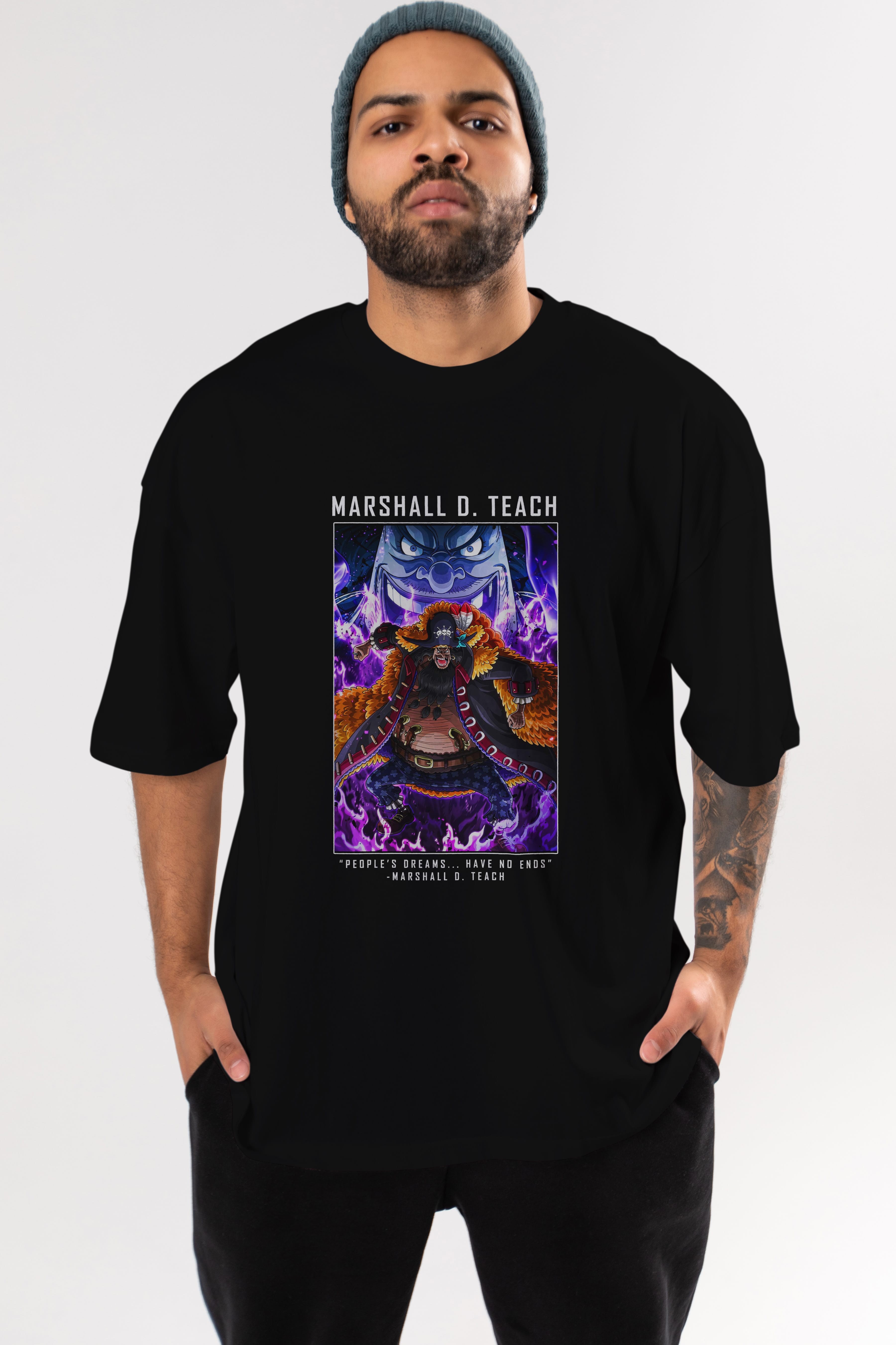 Blackbeard Anime Ön Baskılı Oversize t-shirt Erkek Kadın Unisex