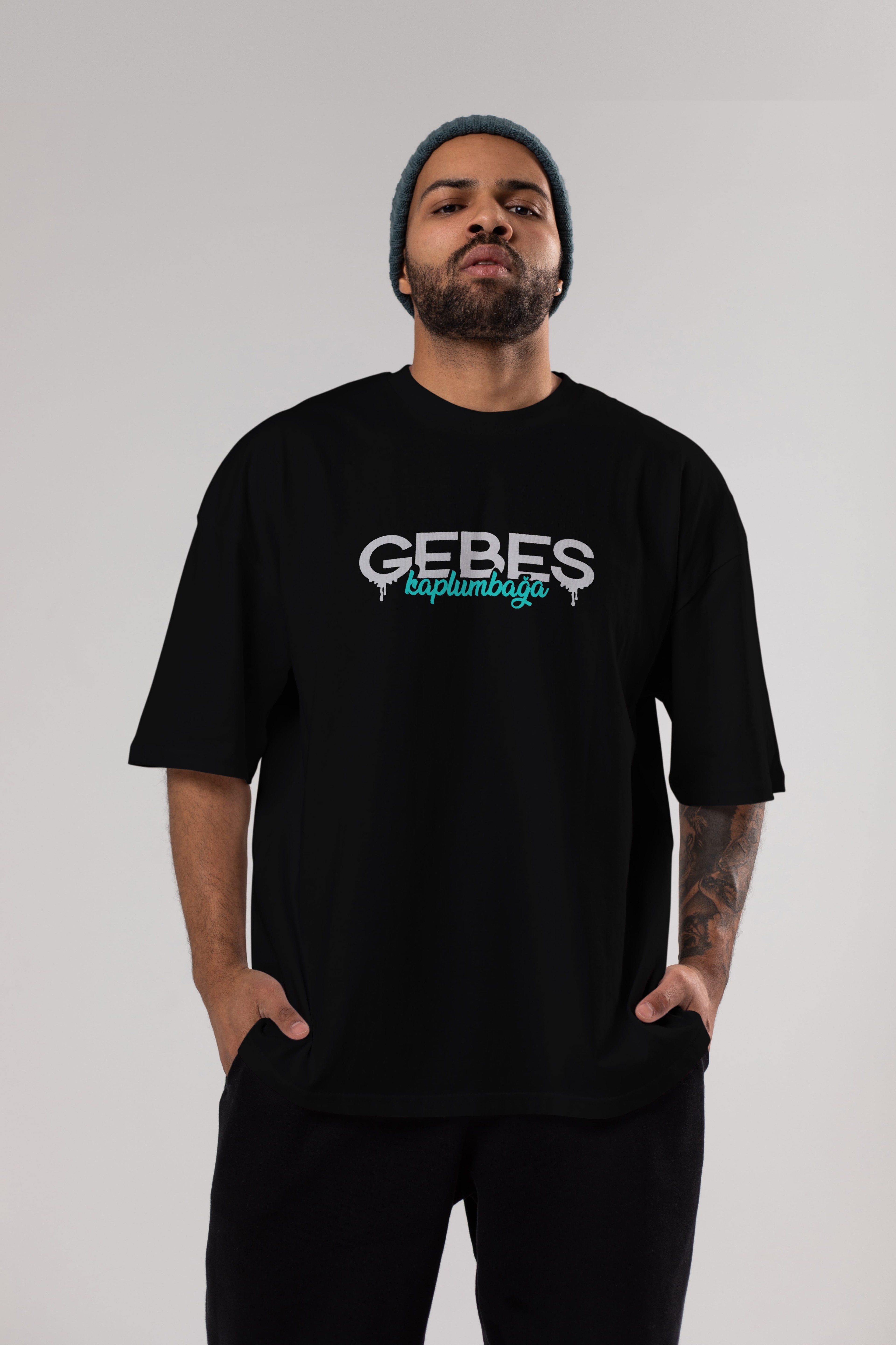 Gebeş Kaplumbağa Ön Baskılı Oversize t-shirt %100 pamuk Erkek Kadın Unisex