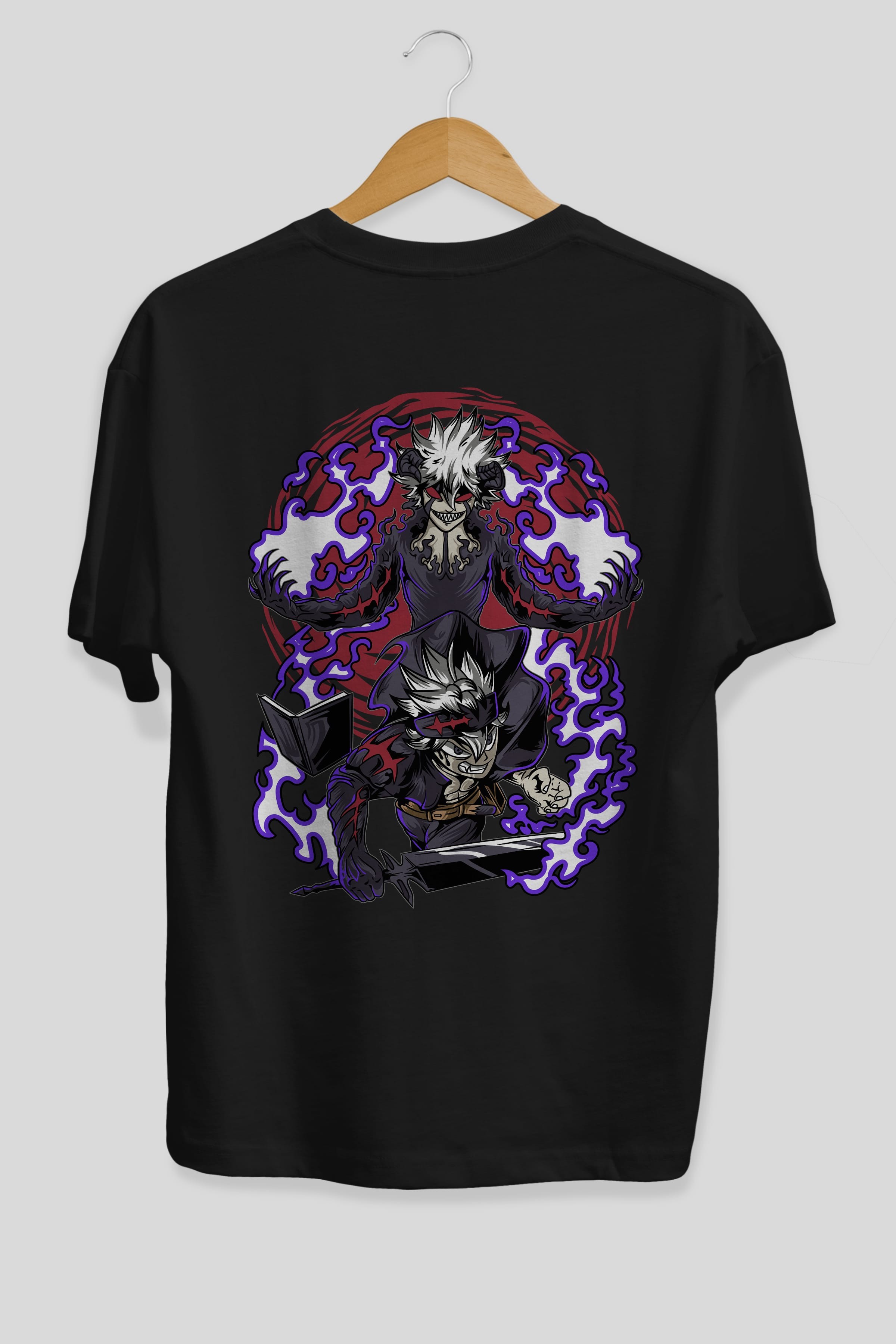 BLACK CLOVER DEVIL UNION Anime Arka Baskılı Oversize t-shirt Erkek Kadın Unisex