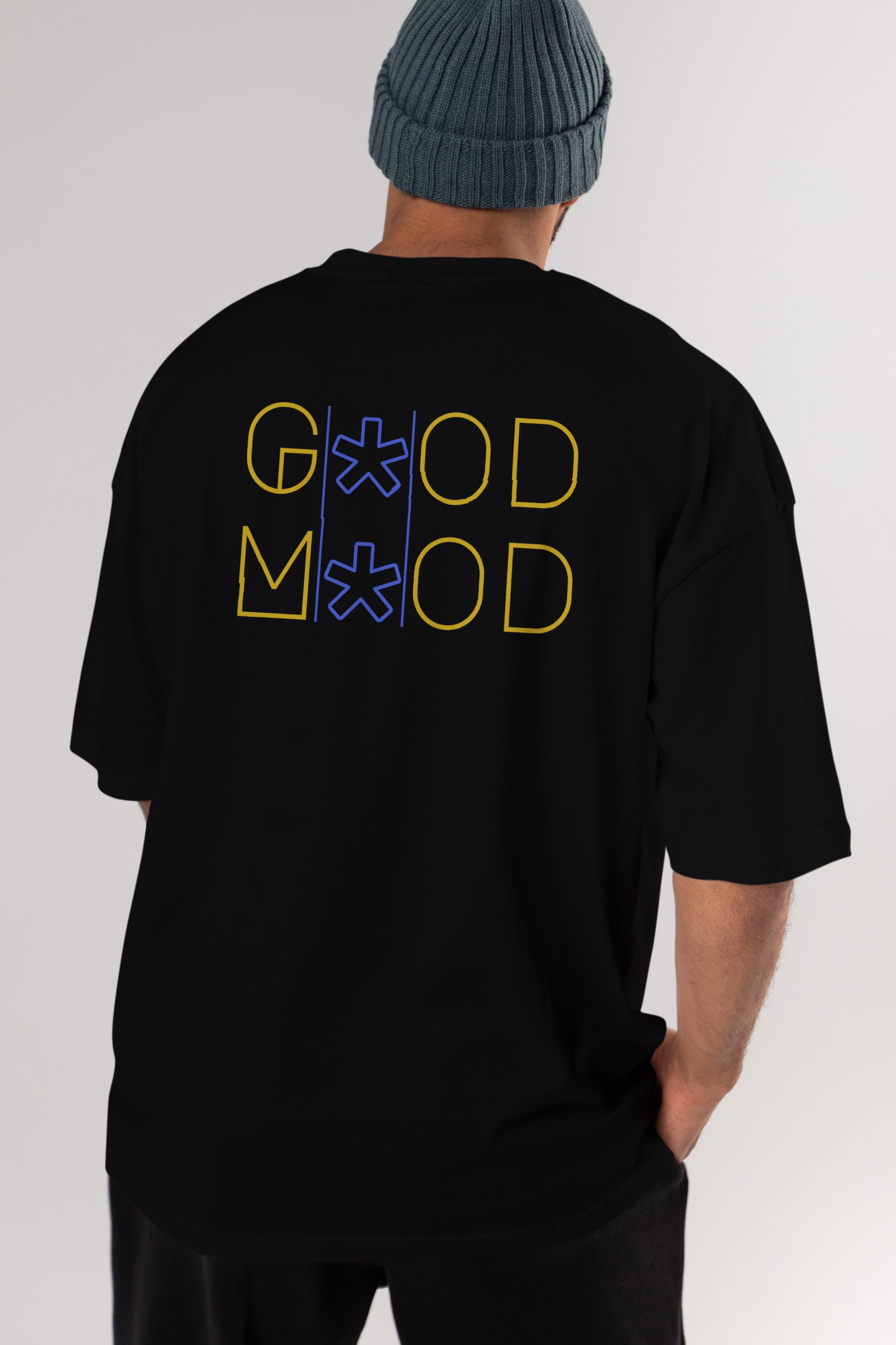 Good Mood Yazılı Arka Baskılı Oversize t-shirt Erkek Kadın Unisex