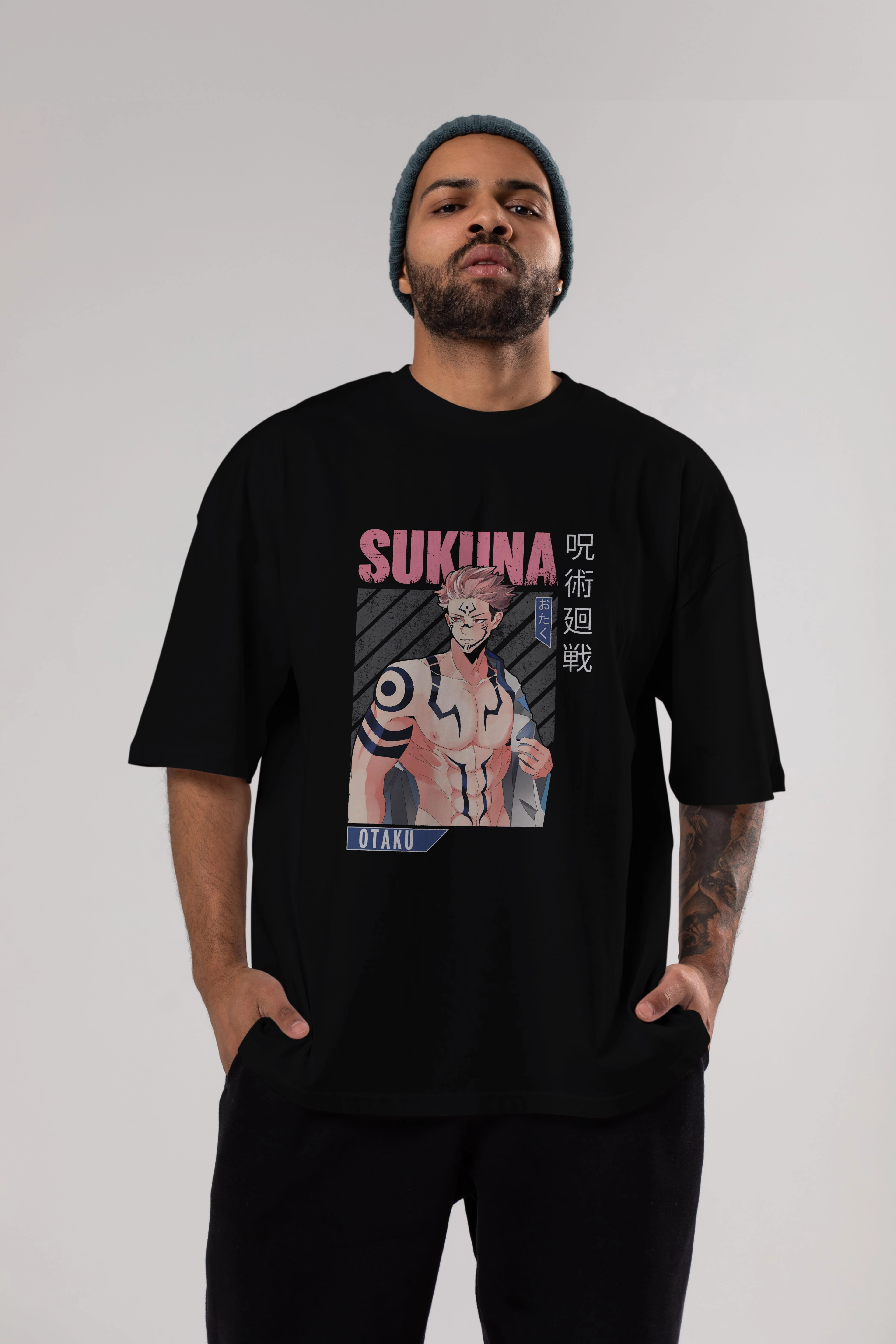Sukuna Ryoumen 1 Anime Ön Baskılı Oversize t-shirt %100 pamuk Erkek Kadın Unisex