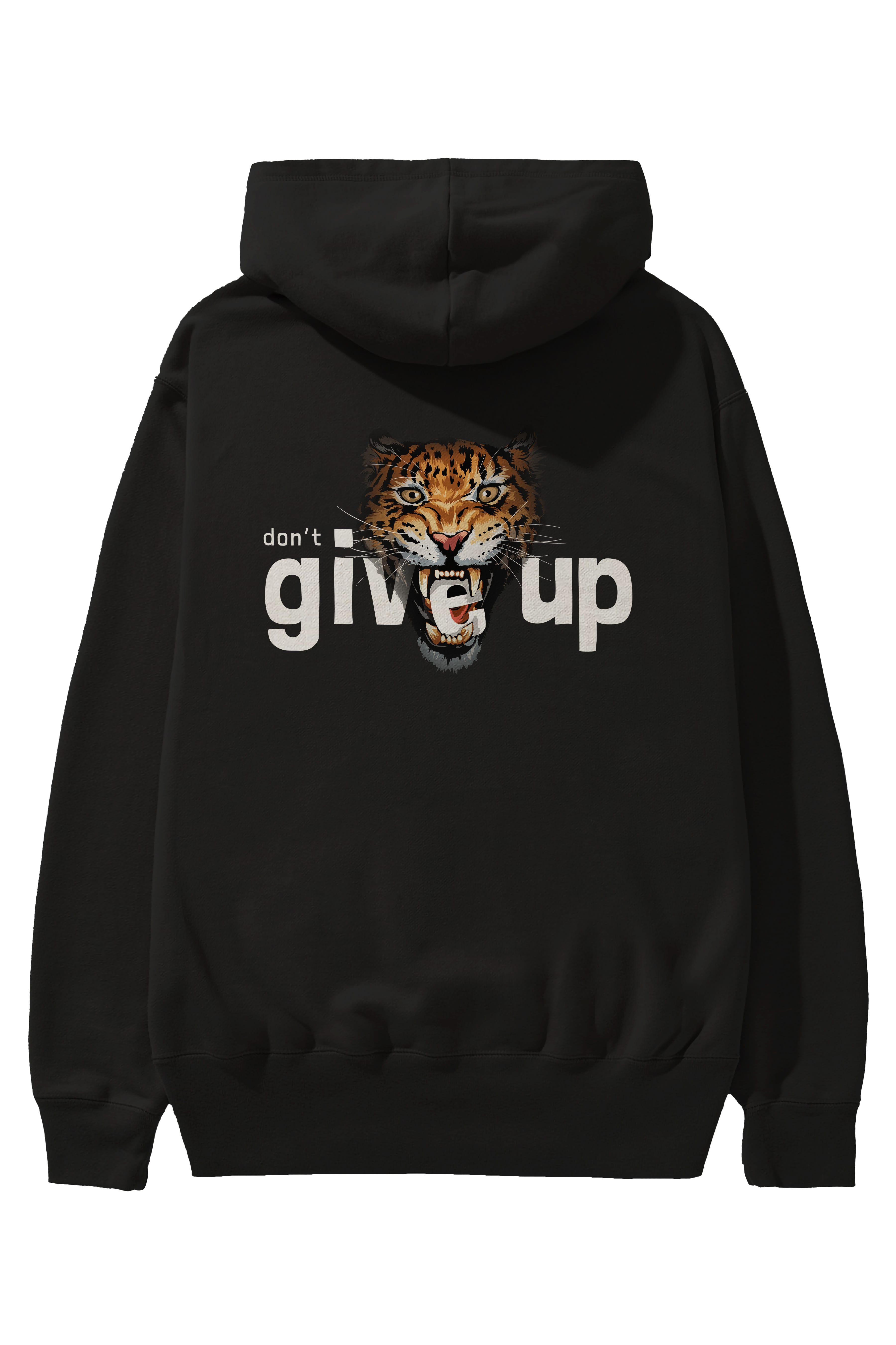 Teddy Bear Dont Give Up Arka Baskılı Hoodie Oversize Kapüşonlu Sweatshirt Erkek Kadın Unisex
