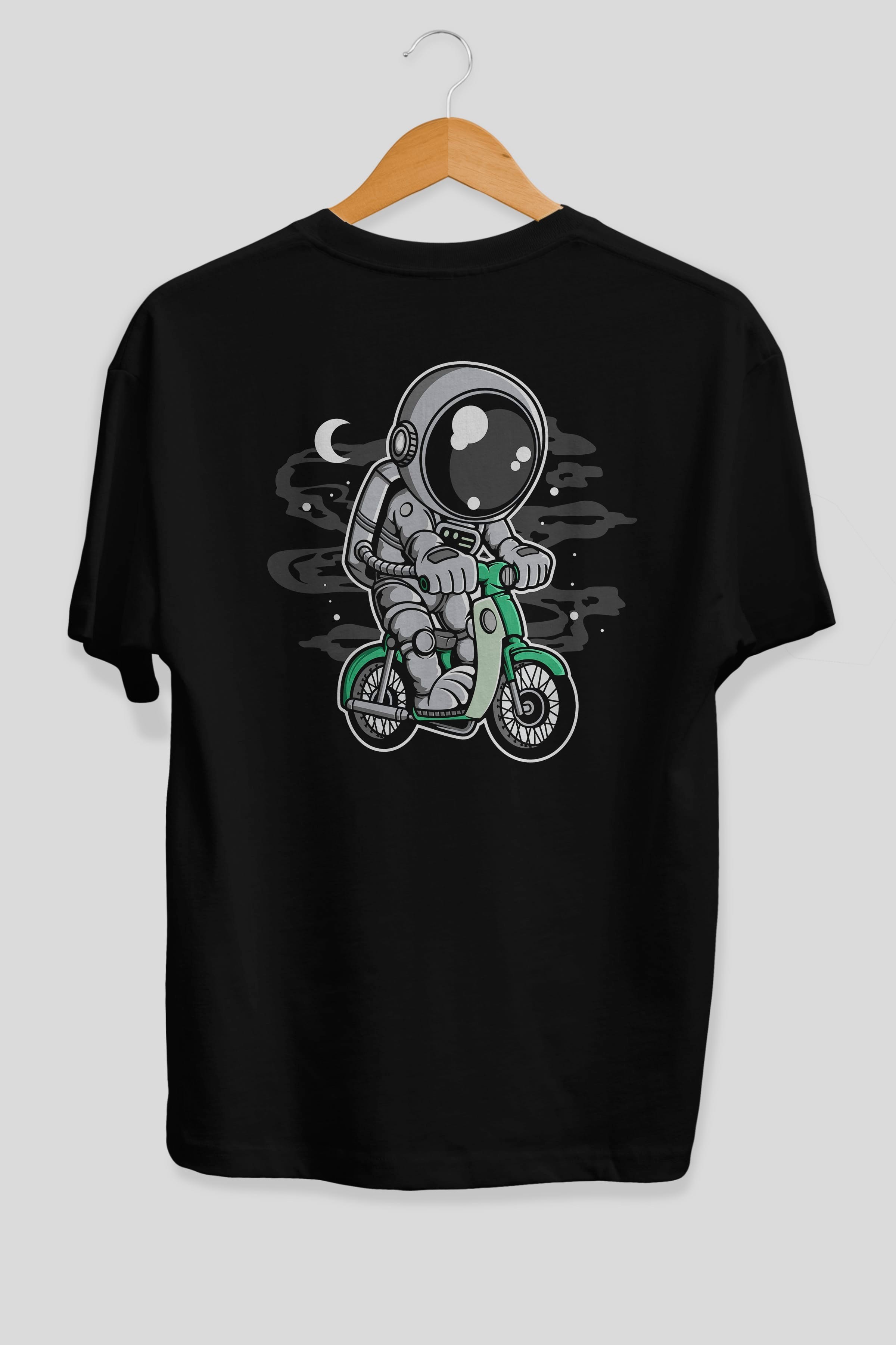 Astronaut Classic Motorbike Arka Baskılı Oversize t-shirt Erkek Kadın Unisex