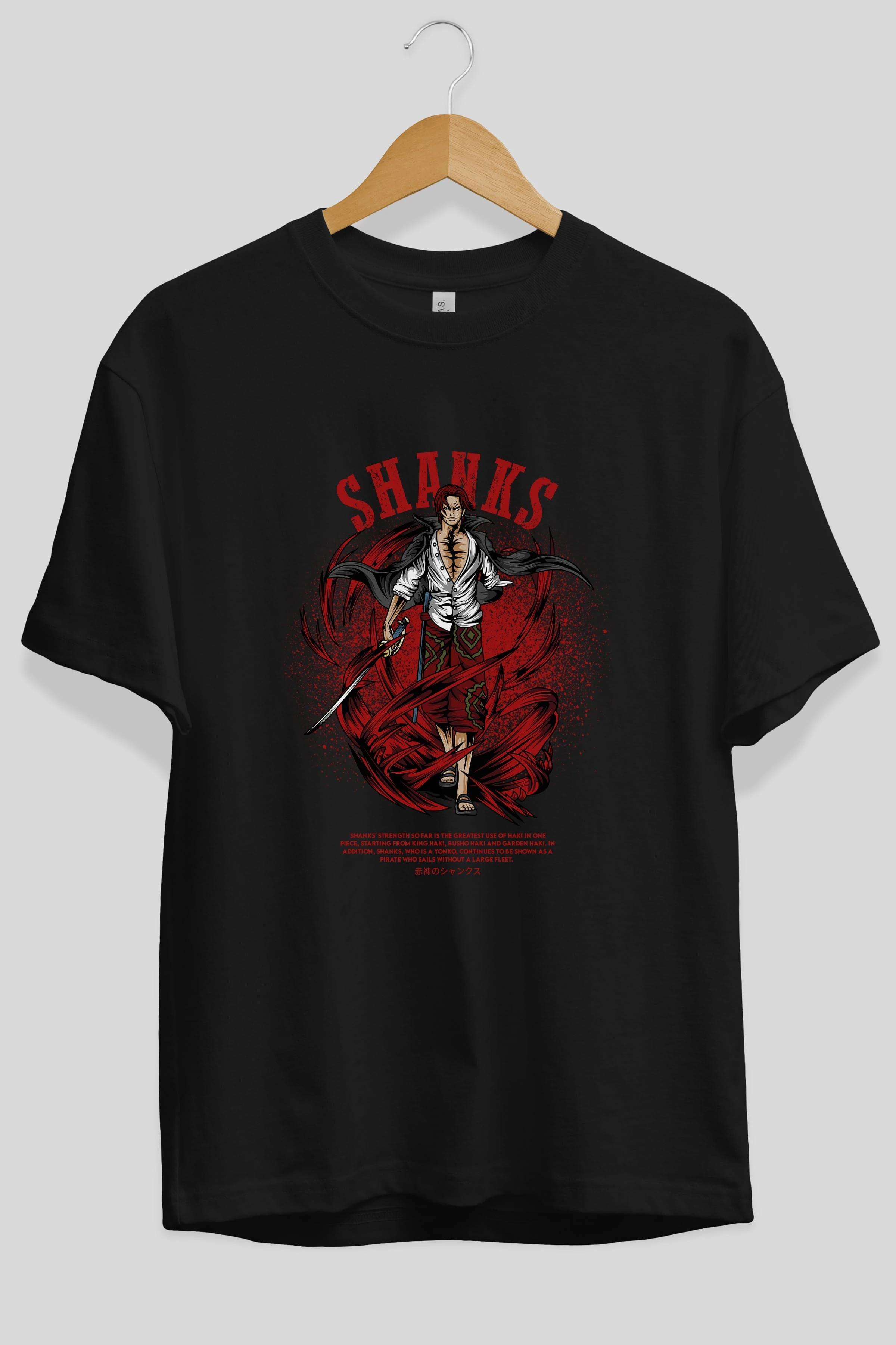 Shanks Anime Ön Baskılı Oversize t-shirt %100 pamuk Erkek Kadın Unisex