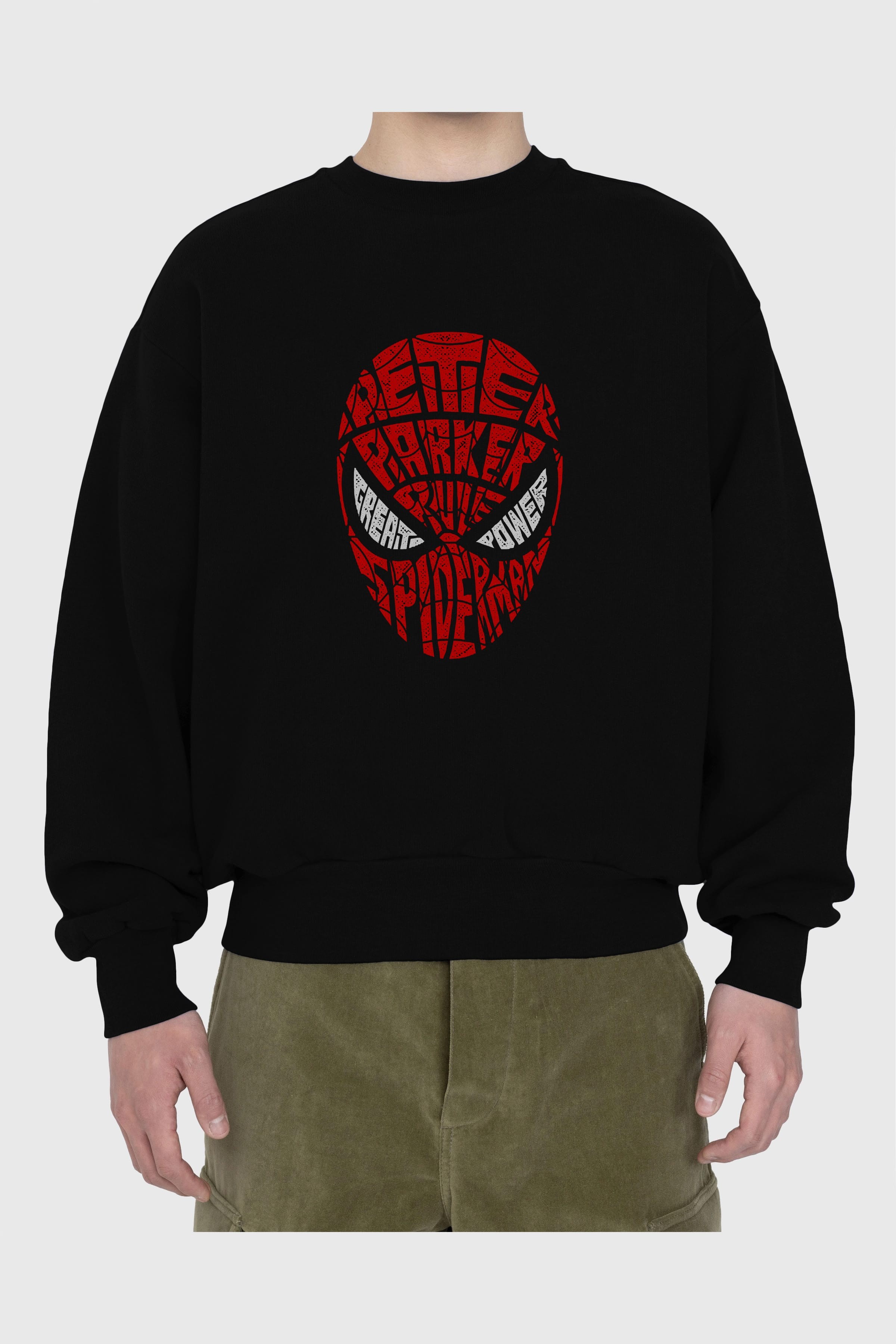 Spiderman Ön Baskılı Oversize Sweatshirt Erkek Kadın Unisex