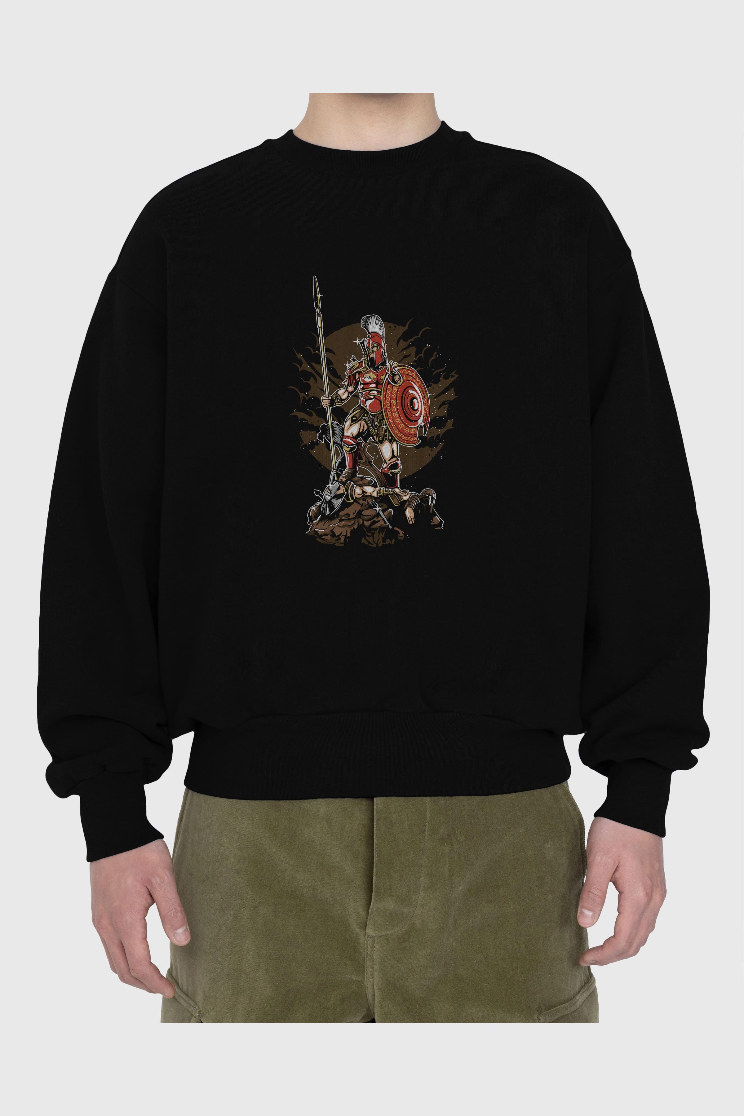 Sparta Ön Baskılı Oversize Sweatshirt Erkek Kadın Unisex