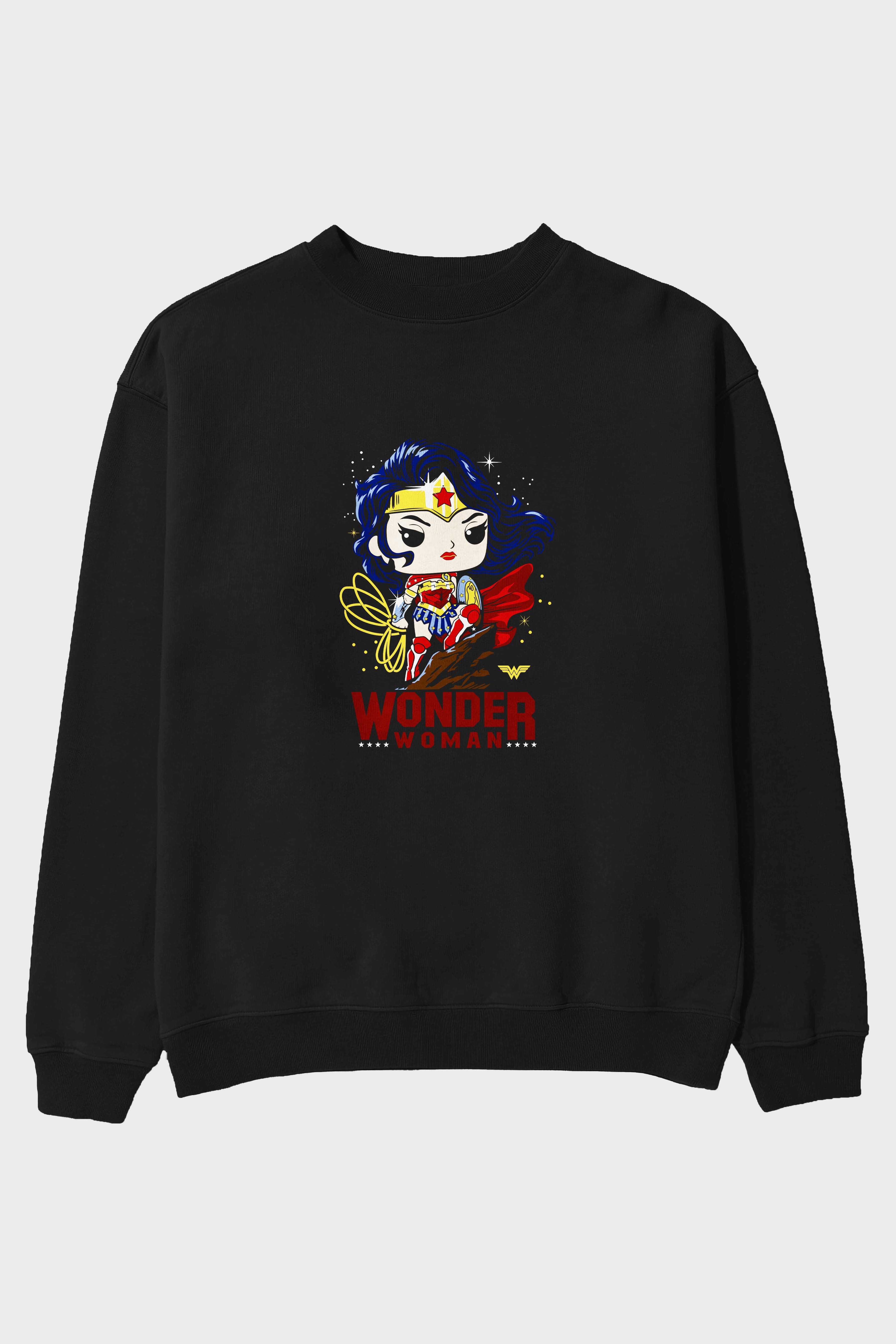 Wonder Woman (2) Ön Baskılı Oversize Sweatshirt Erkek Kadın Unisex