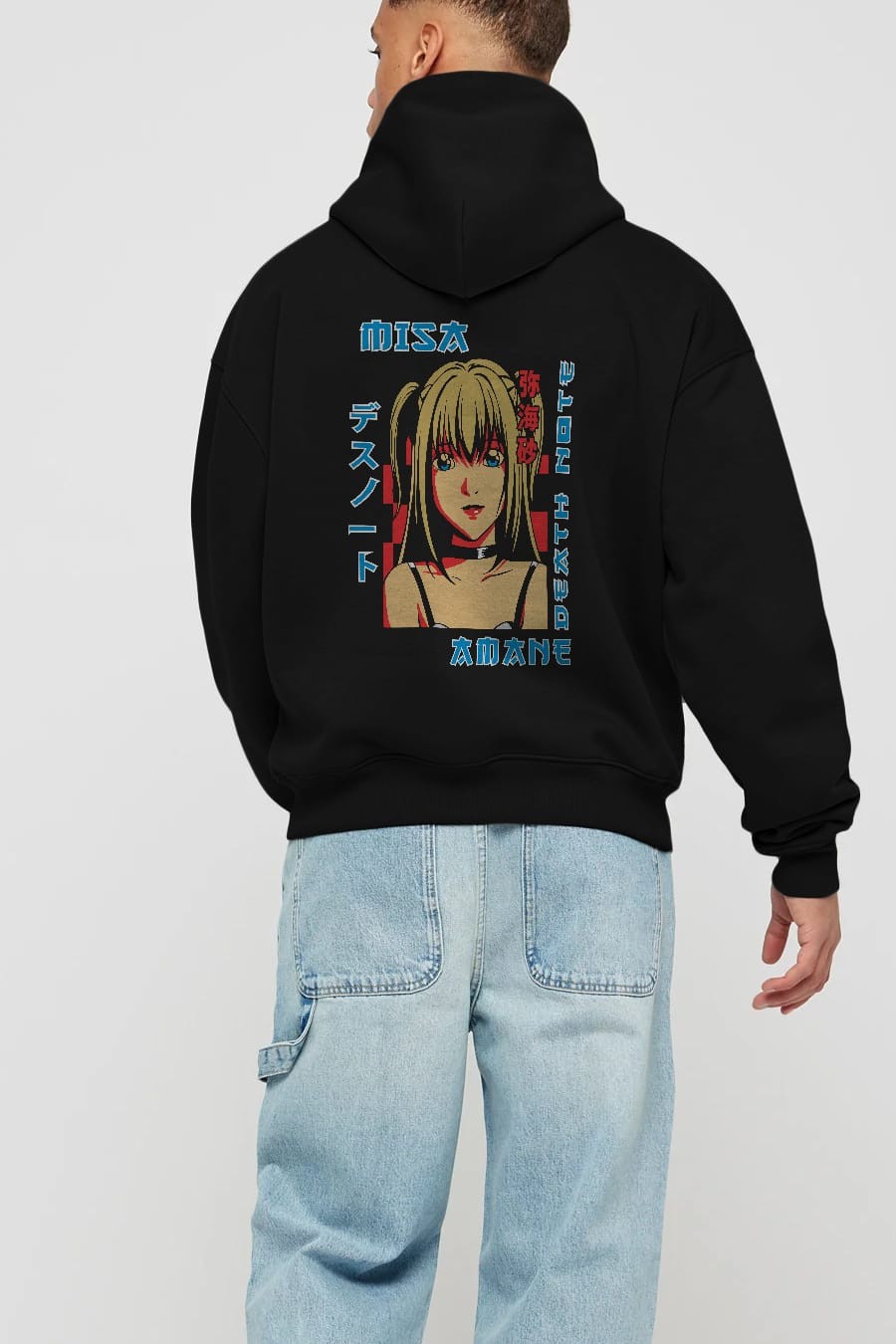 MISA-DEATH NOTE Anime Arka Baskılı Hoodie Oversize Kapüşonlu Sweatshirt Erkek Kadın Unisex