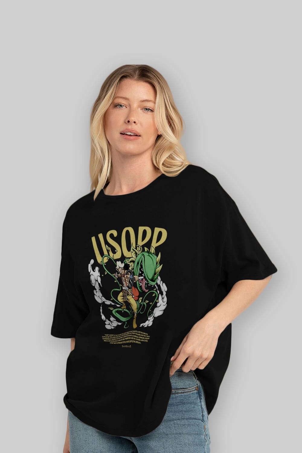 Usopp Anime Ön Baskılı Oversize t-shirt %100 pamuk Erkek Kadın Unisex