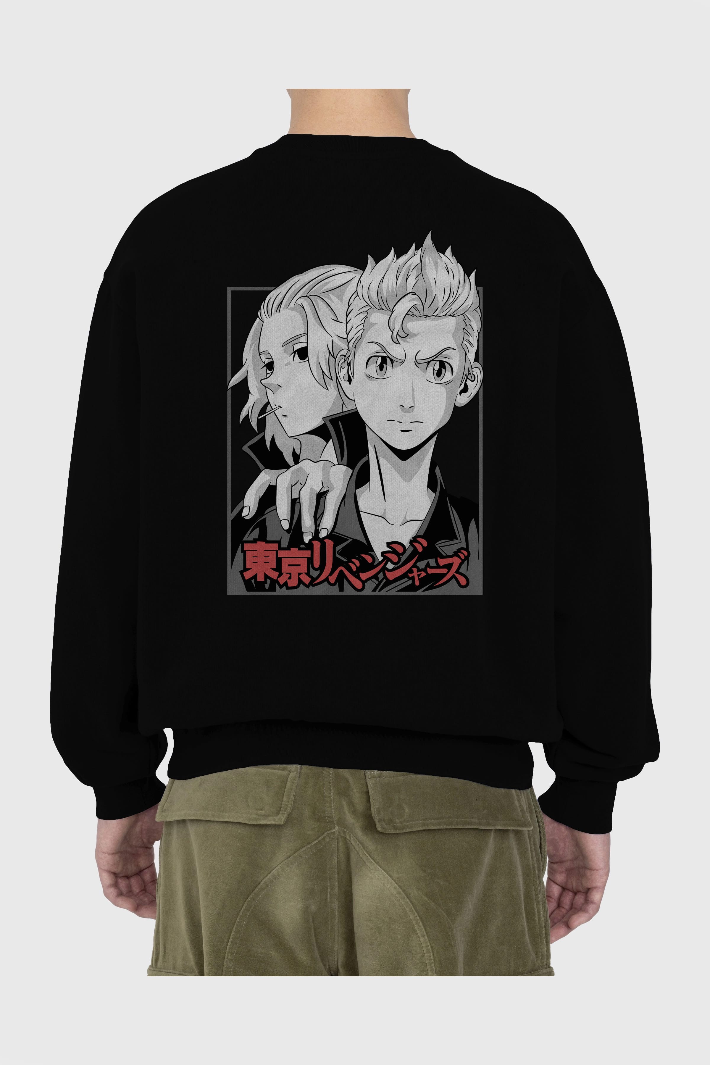 TOKYO REVENGERS Anime Arka Baskılı Oversize Sweatshirt Erkek Kadın Unisex