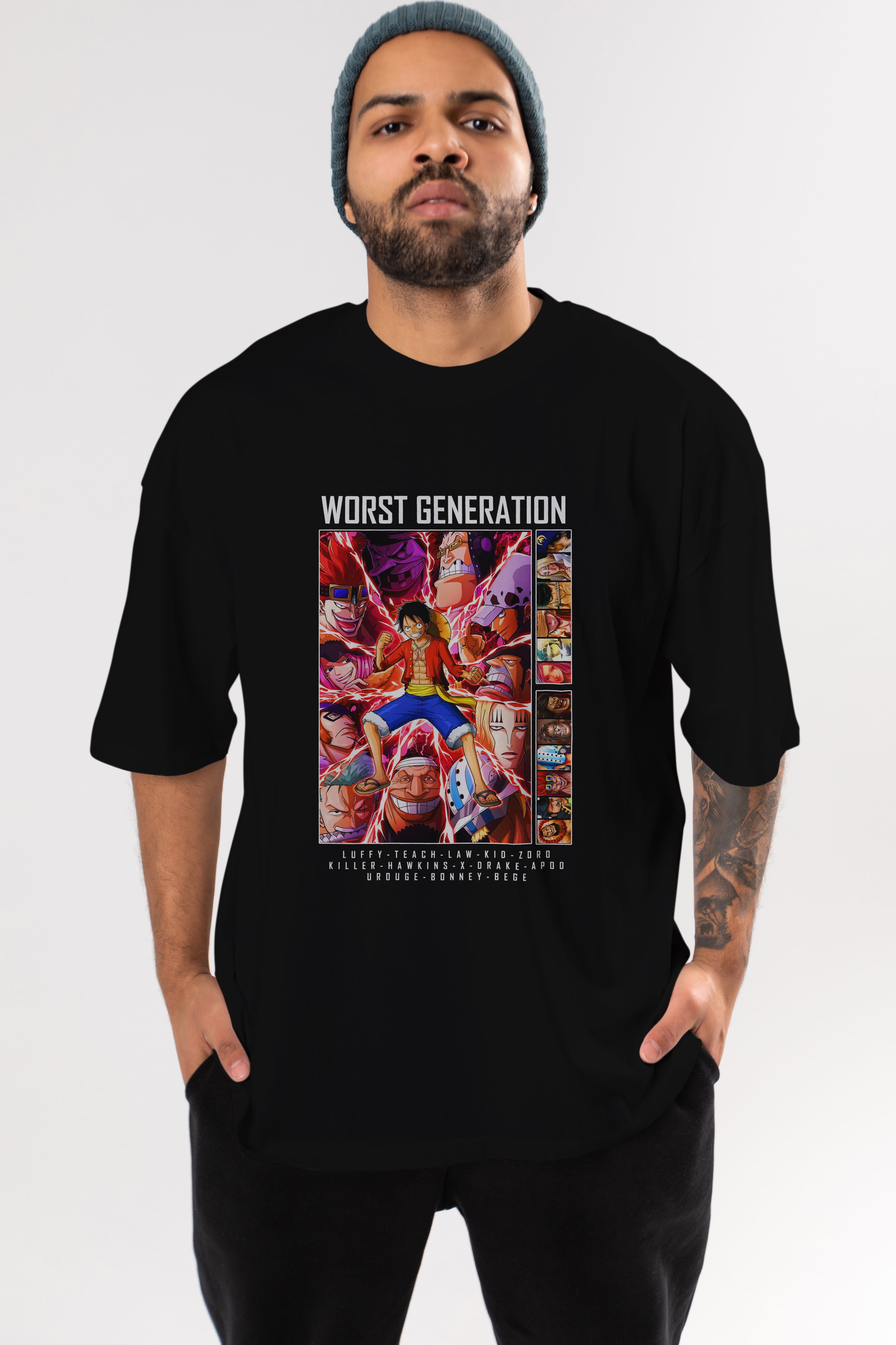 Worst Generation Anime Ön Baskılı Oversize t-shirt Erkek Kadın Unisex