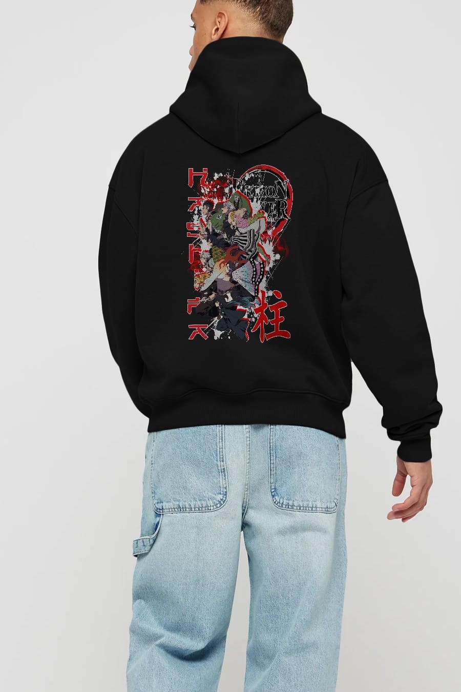 DEMON SLAYER SLAYERS Anime Arka Baskılı Hoodie Oversize Kapüşonlu Sweatshirt Erkek Kadın Unisex