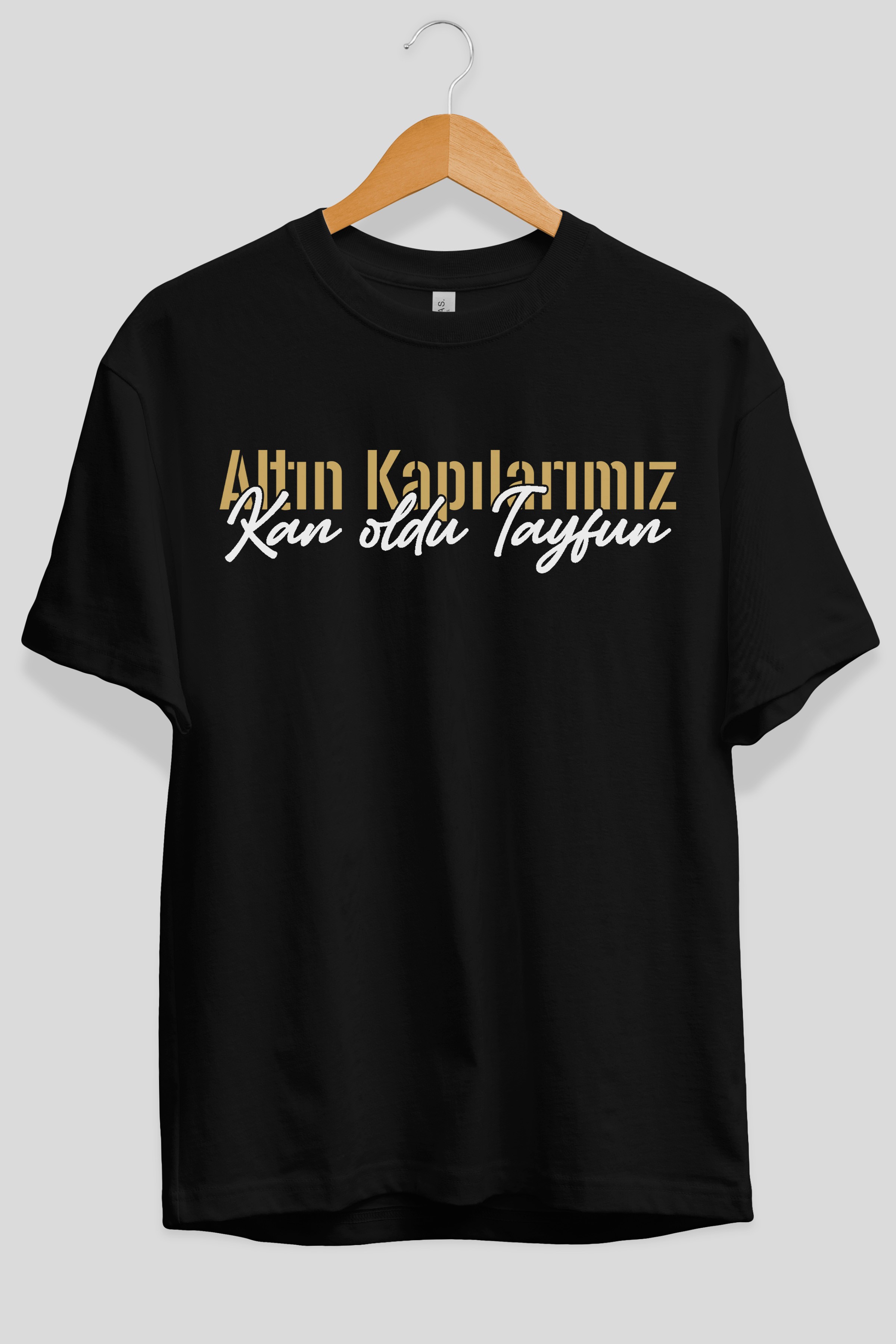 Altın Kapılarımız Kan Oldu Ön Baskılı Oversize t-shirt %100 pamuk Erkek Kadın Unisex