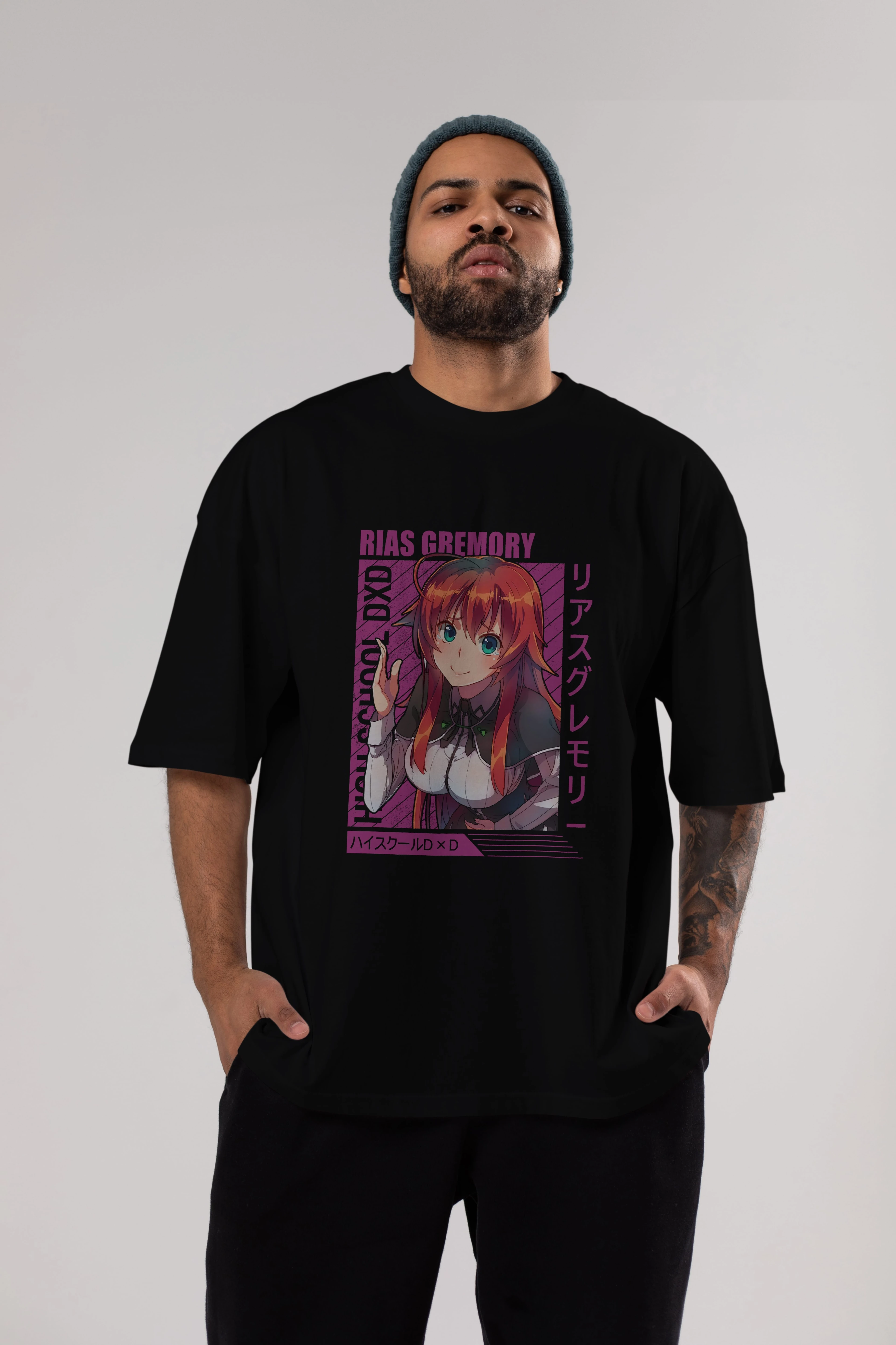 Rias Gremory 10 Anime Ön Baskılı Oversize t-shirt %100 pamuk Erkek Kadın Unisex