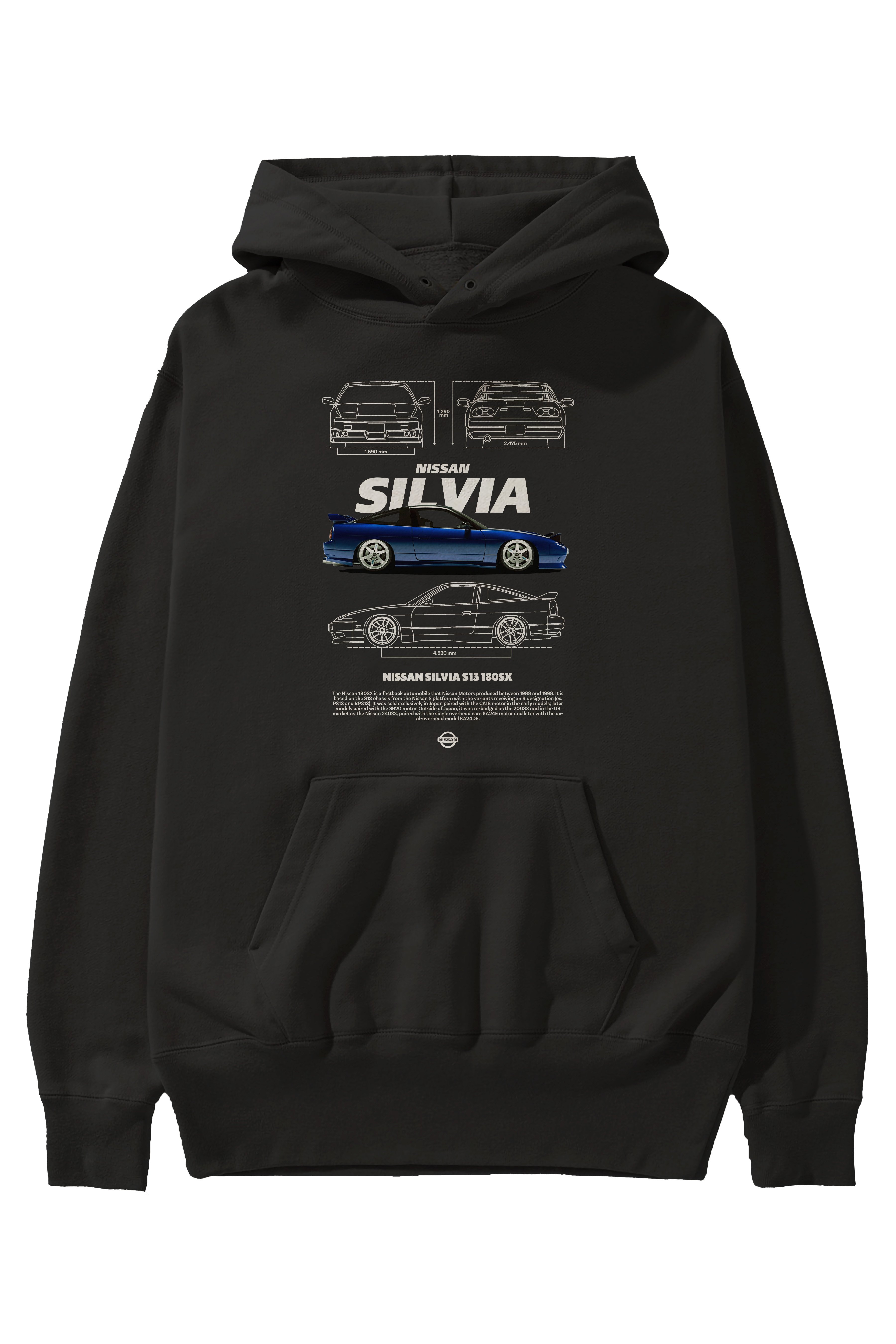 NISSAN SILVIA 2 Ön Baskılı Hoodie Oversize Kapüşonlu Sweatshirt Erkek Kadın Unisex