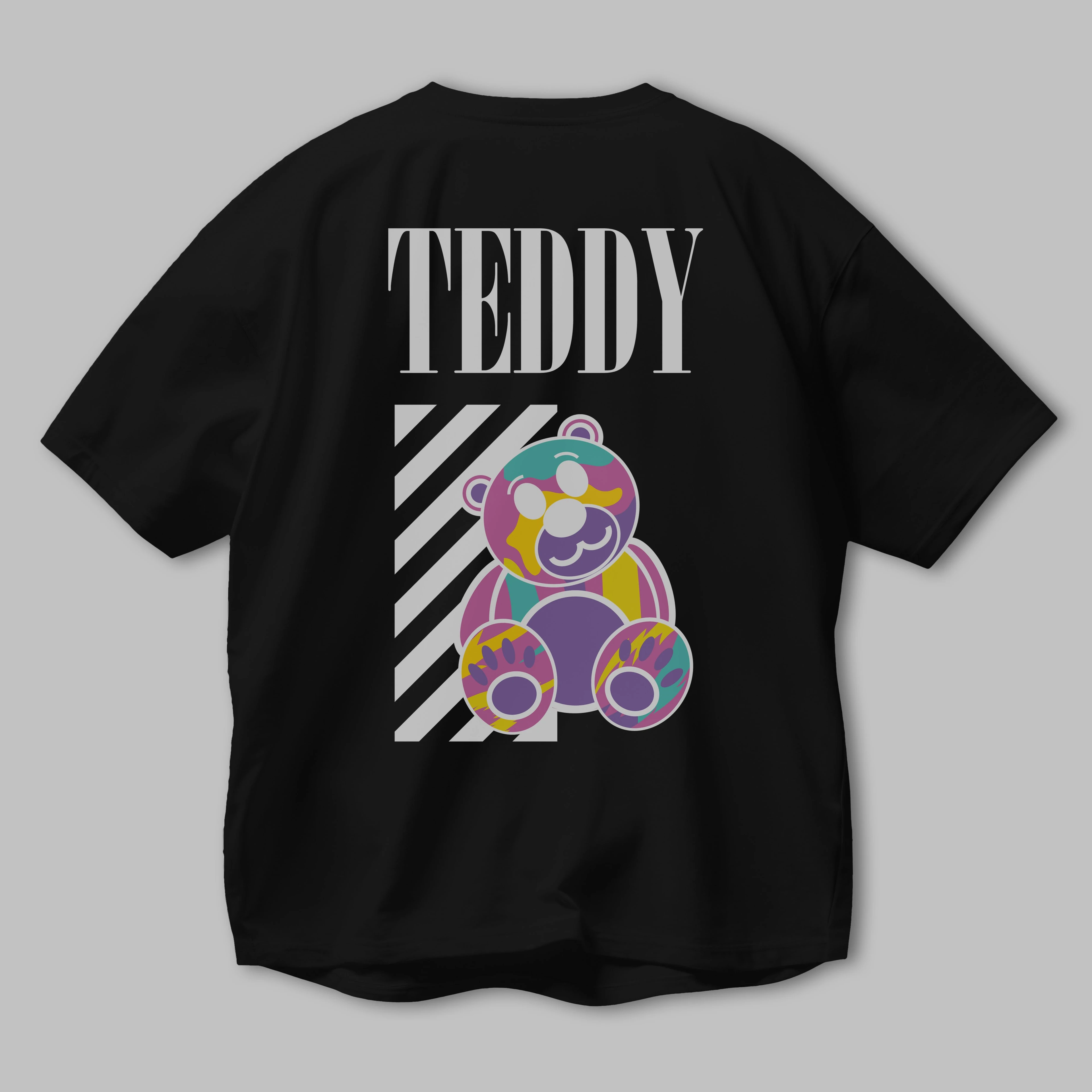 Teddy Bear 2 Arka Baskılı Oversize t-shirt Erkek Kadın Unisex