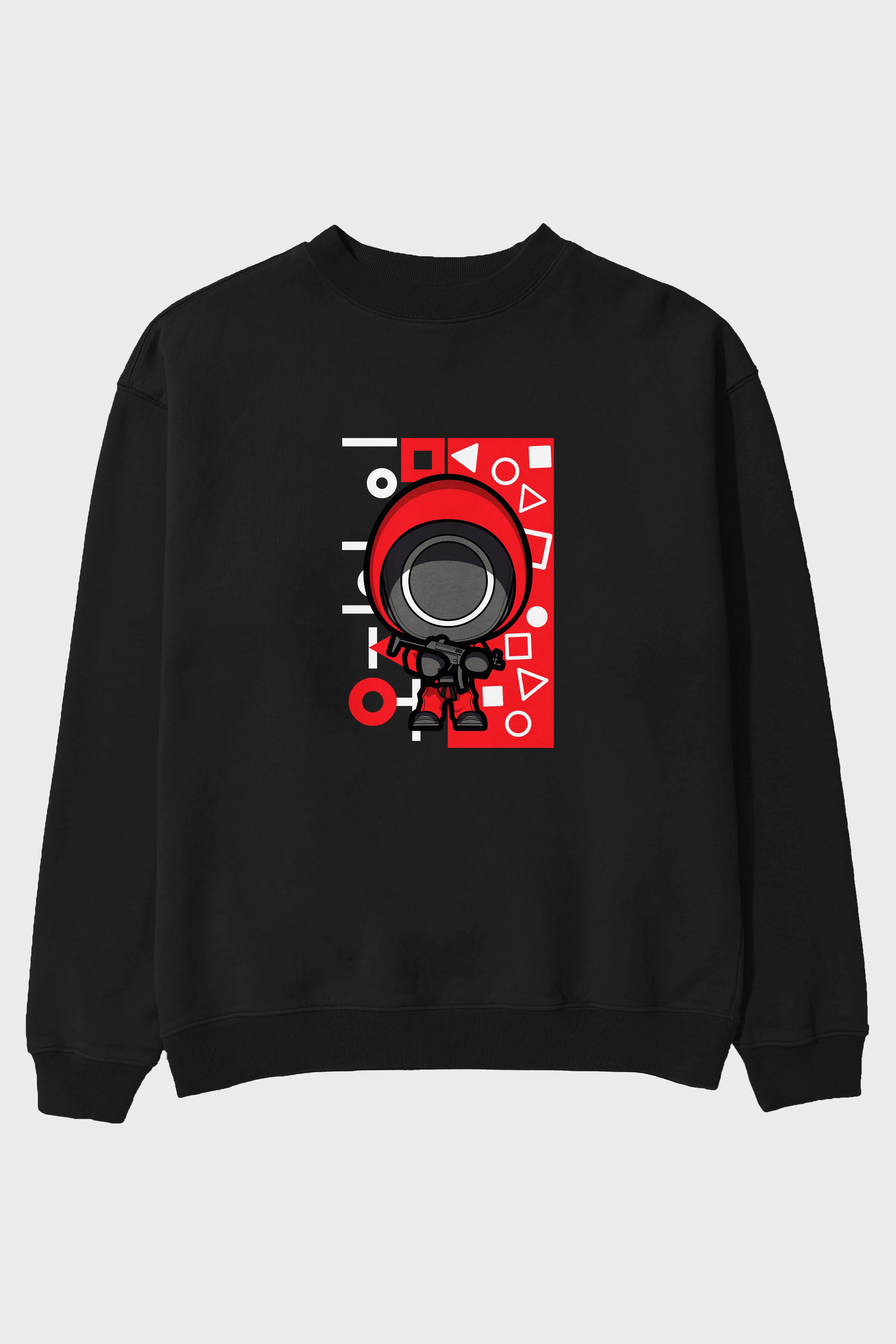 Squid Game (4) Ön Baskılı Oversize Sweatshirt Erkek Kadın Unisex