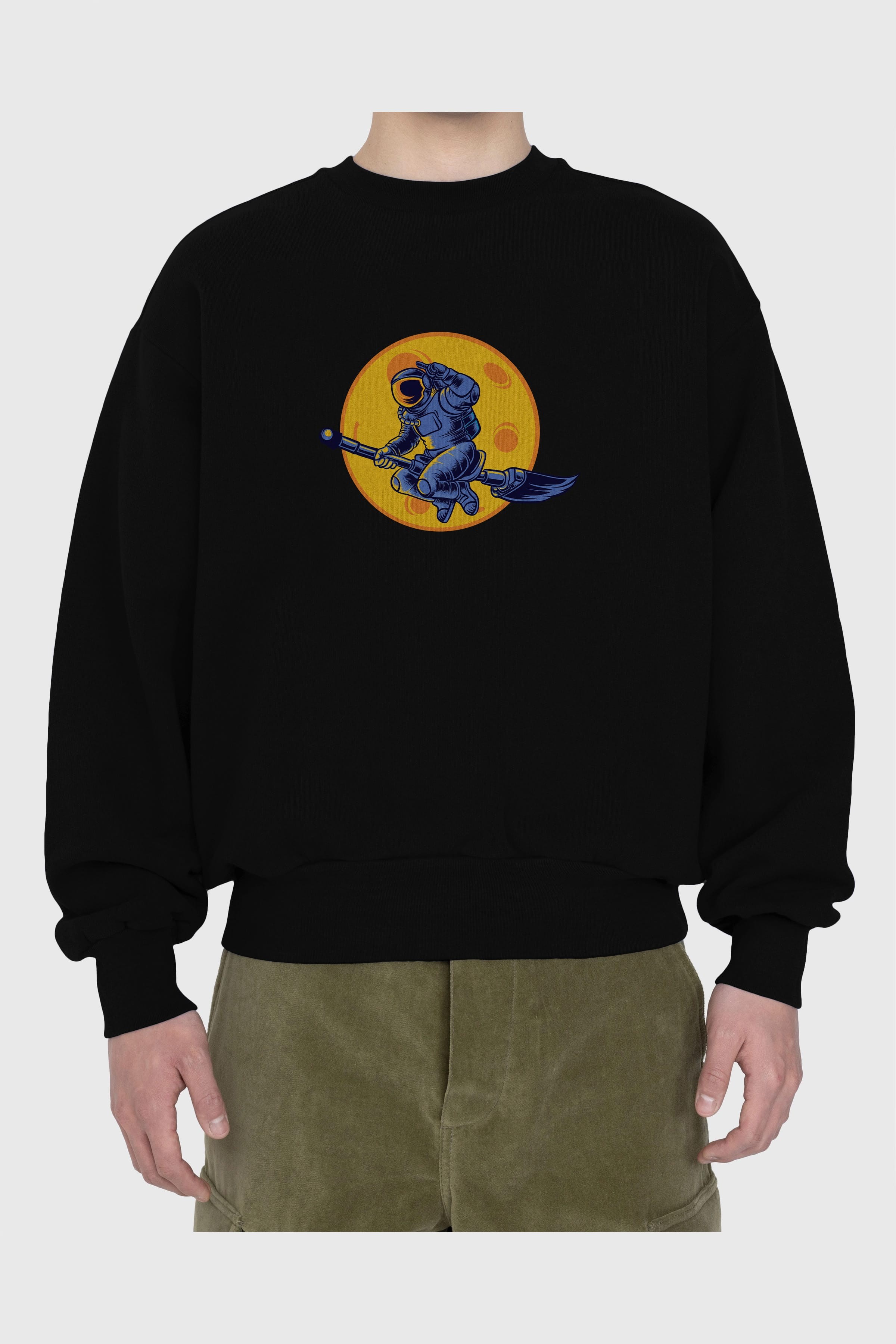 Space Witch Ön Baskılı Oversize Sweatshirt Erkek Kadın Unisex