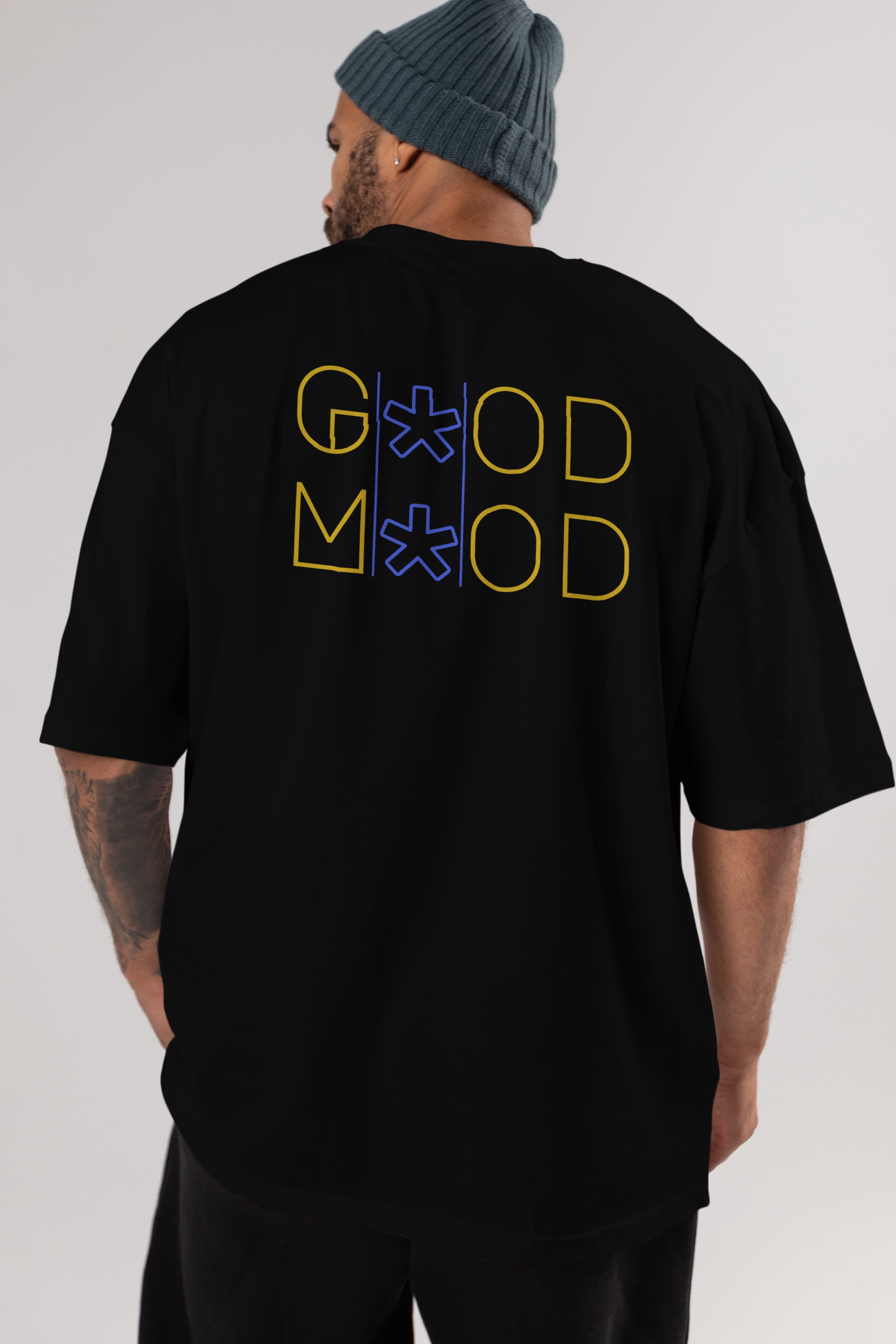 Good Mood Yazılı Arka Baskılı Oversize t-shirt Erkek Kadın Unisex