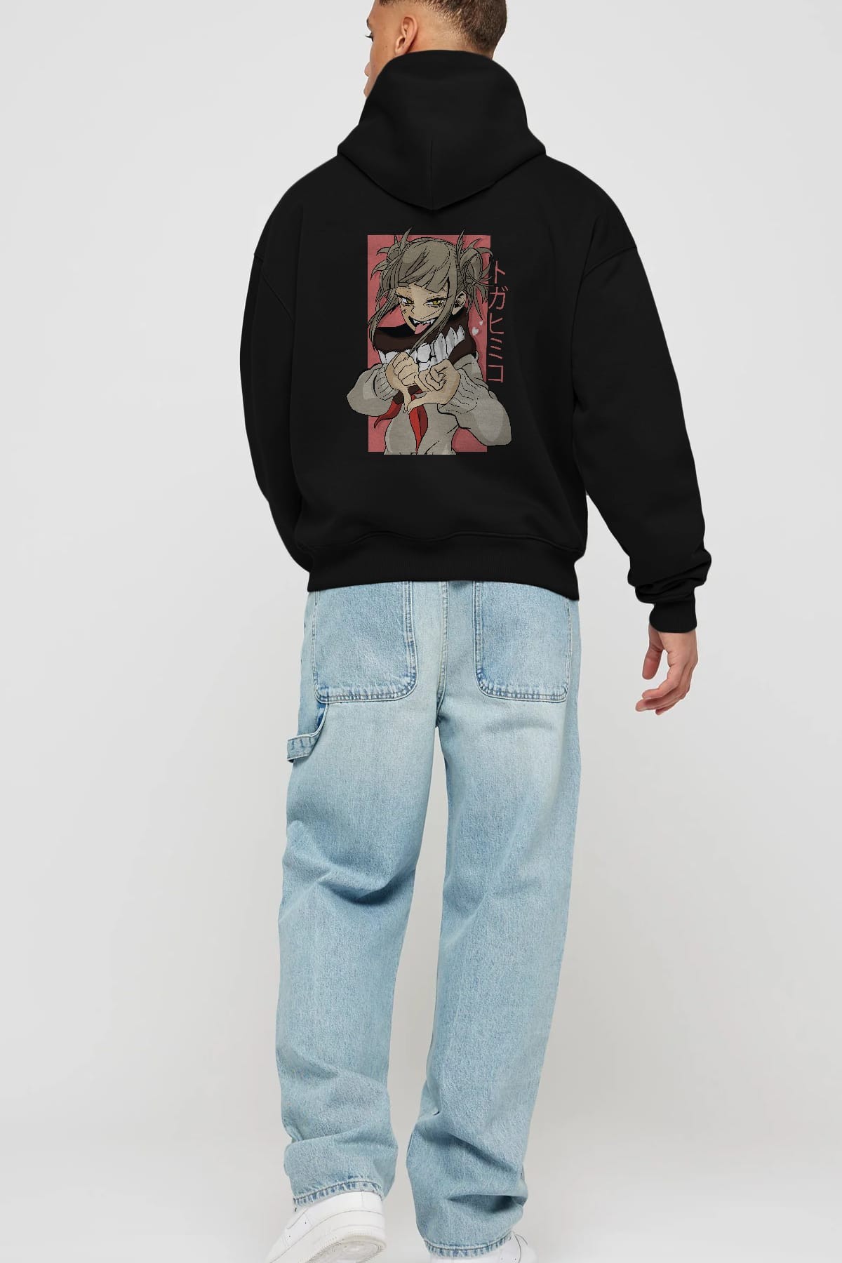 Himiko Toga Anime Arka Baskılı Hoodie Oversize Kapüşonlu Sweatshirt Erkek Kadın Unisex