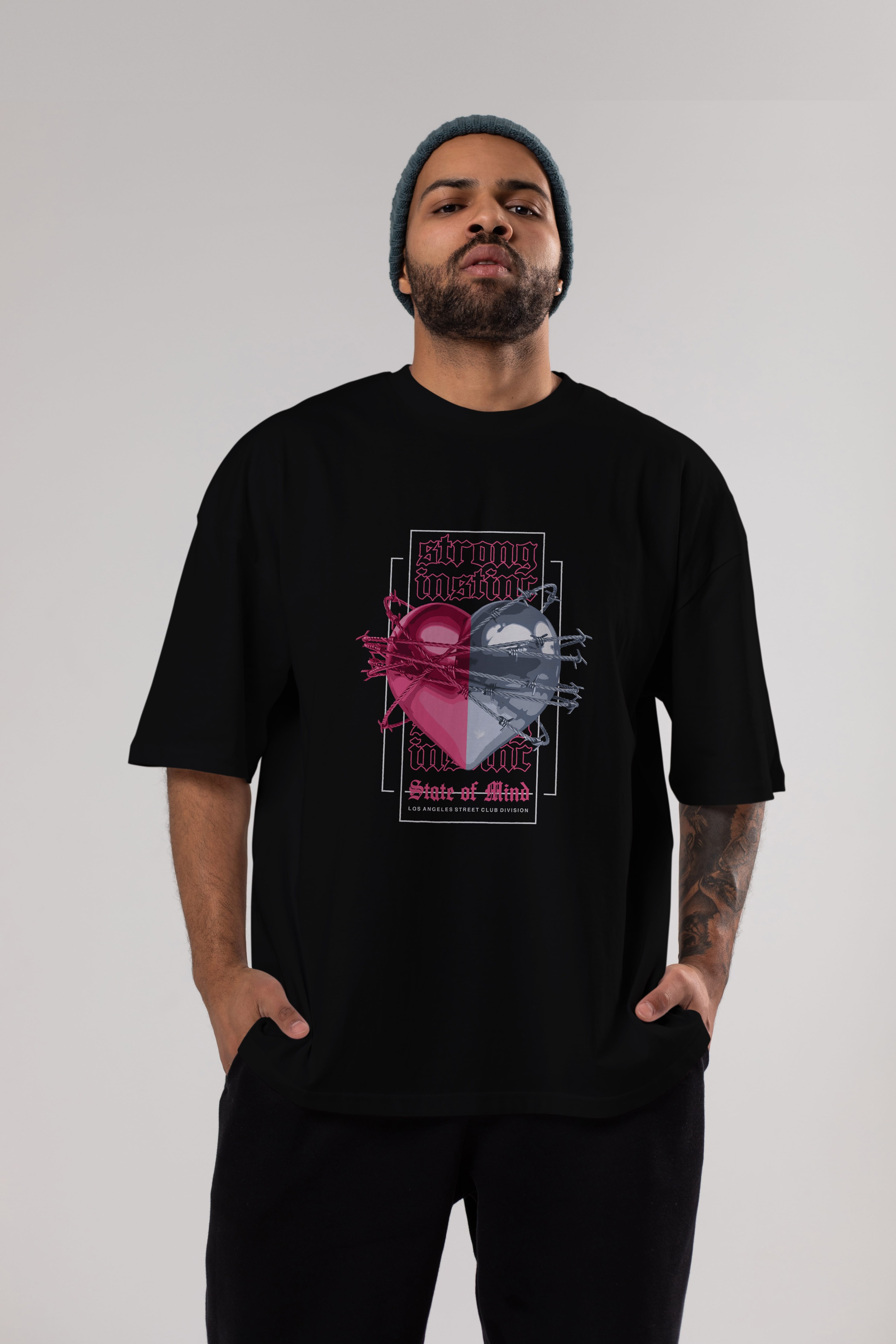 State of Mind Ön Baskılı Oversize t-shirt Erkek Kadın Unisex