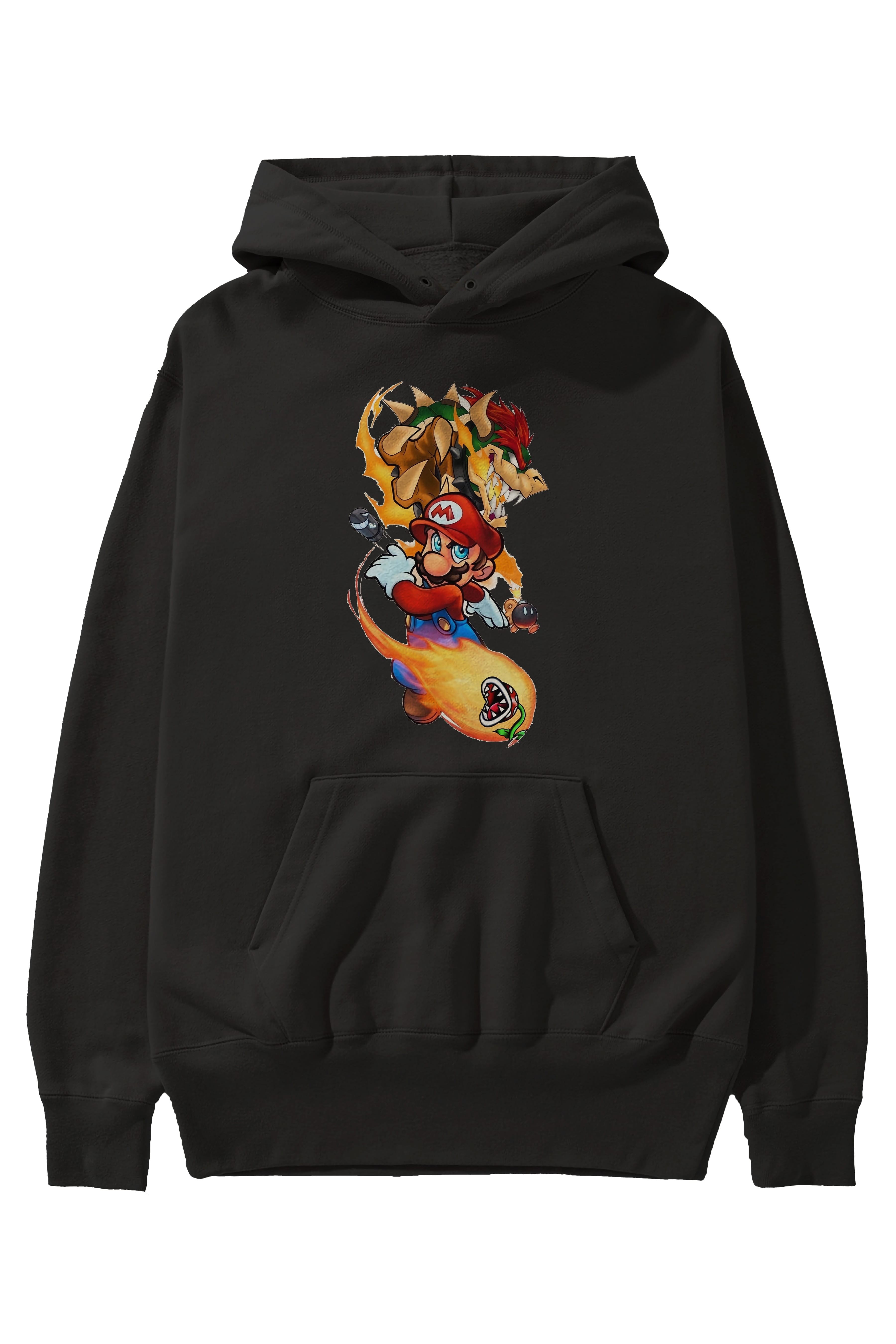 Super Mario 1 Ön Baskılı Hoodie Oversize Kapüşonlu Sweatshirt Erkek Kadın Unisex